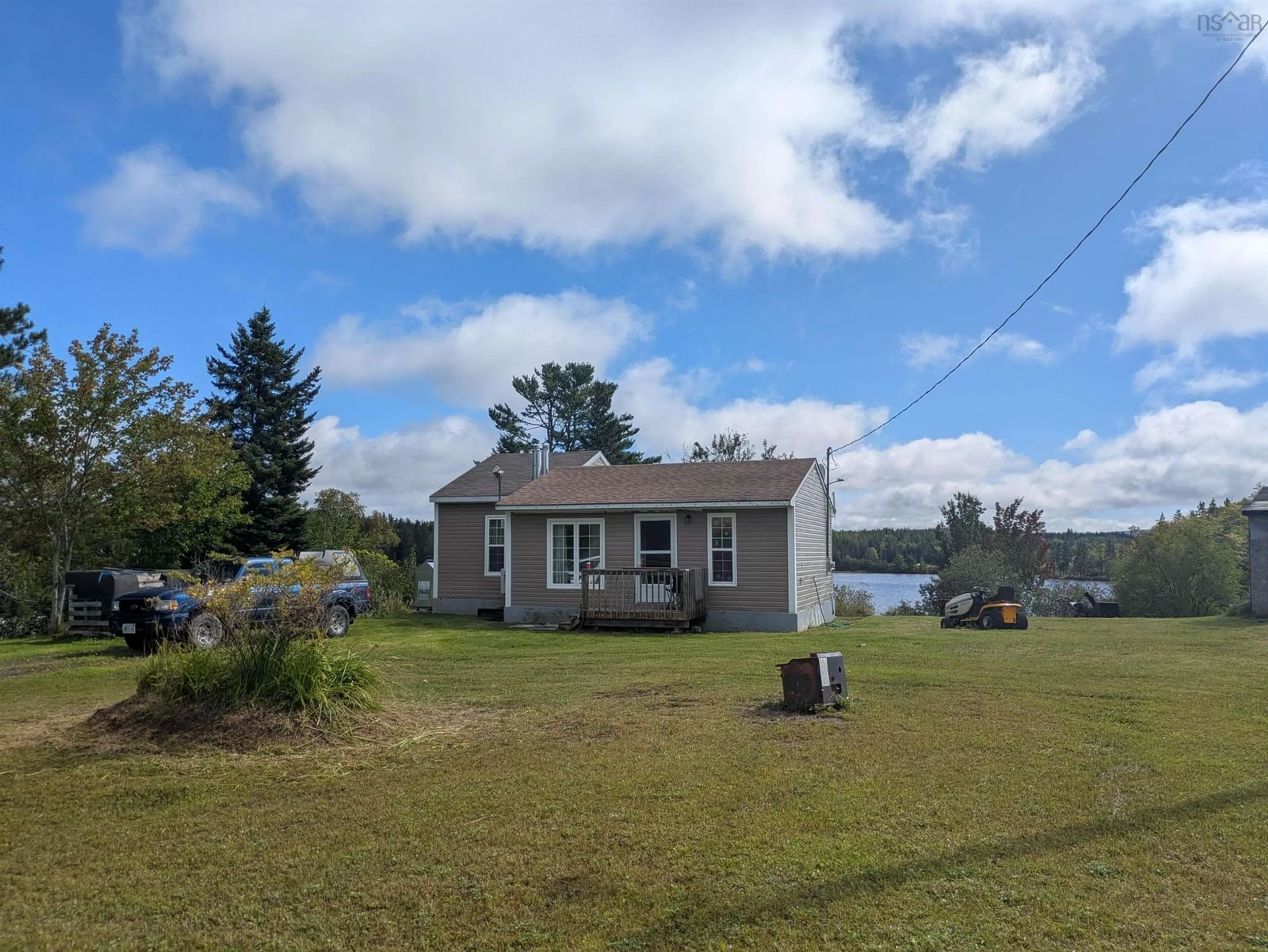 A pic from outside/outdoor area/front of a property/back of a property/a pic from drone, water/lake/river/ocean view for 60 Alba, Orangedale Rd, Orangedale Nova Scotia B0E 2K0