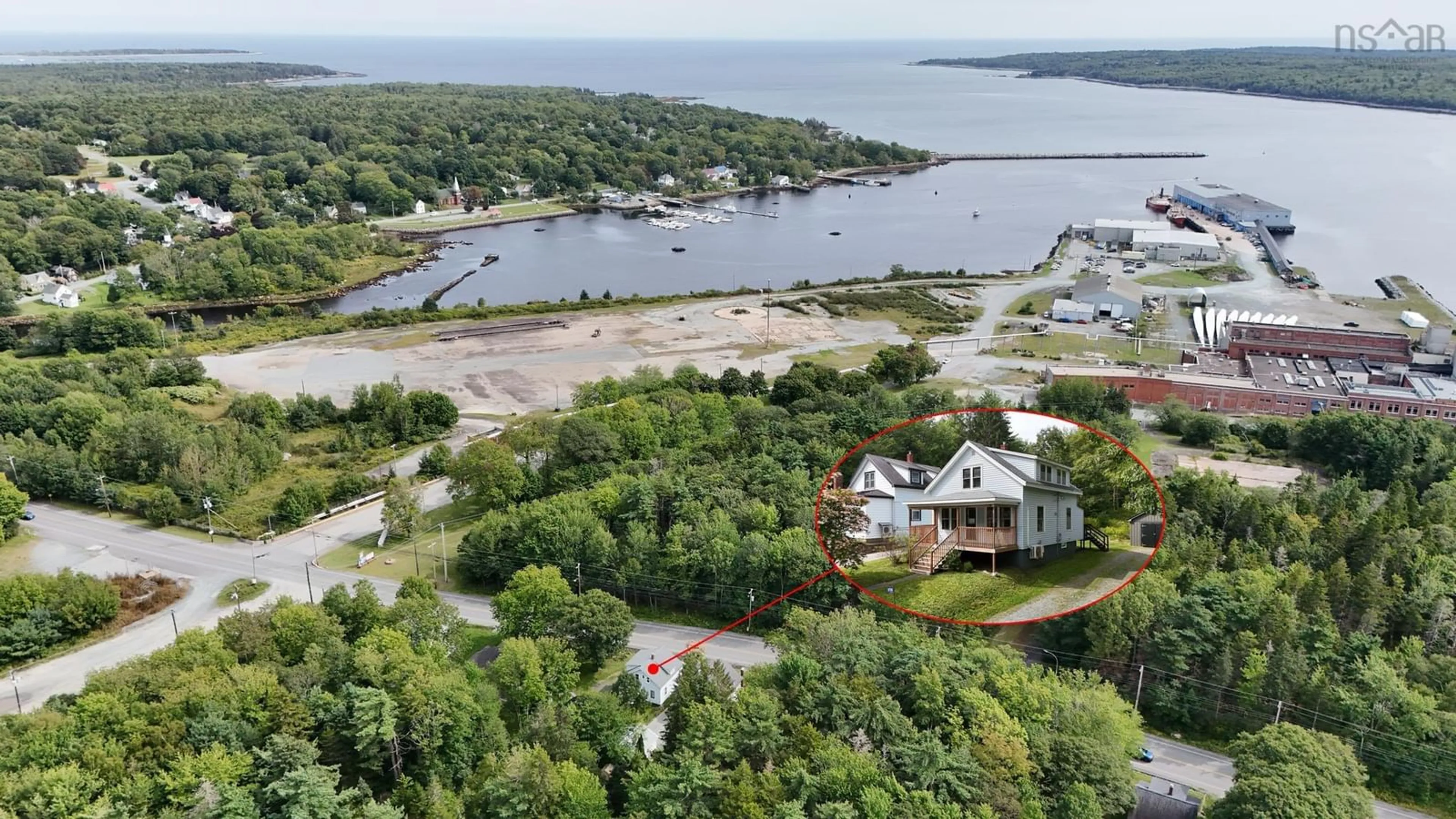 A pic from outside/outdoor area/front of a property/back of a property/a pic from drone, water/lake/river/ocean view for 3726 Highway 3, Brooklyn Nova Scotia B0J 1H0