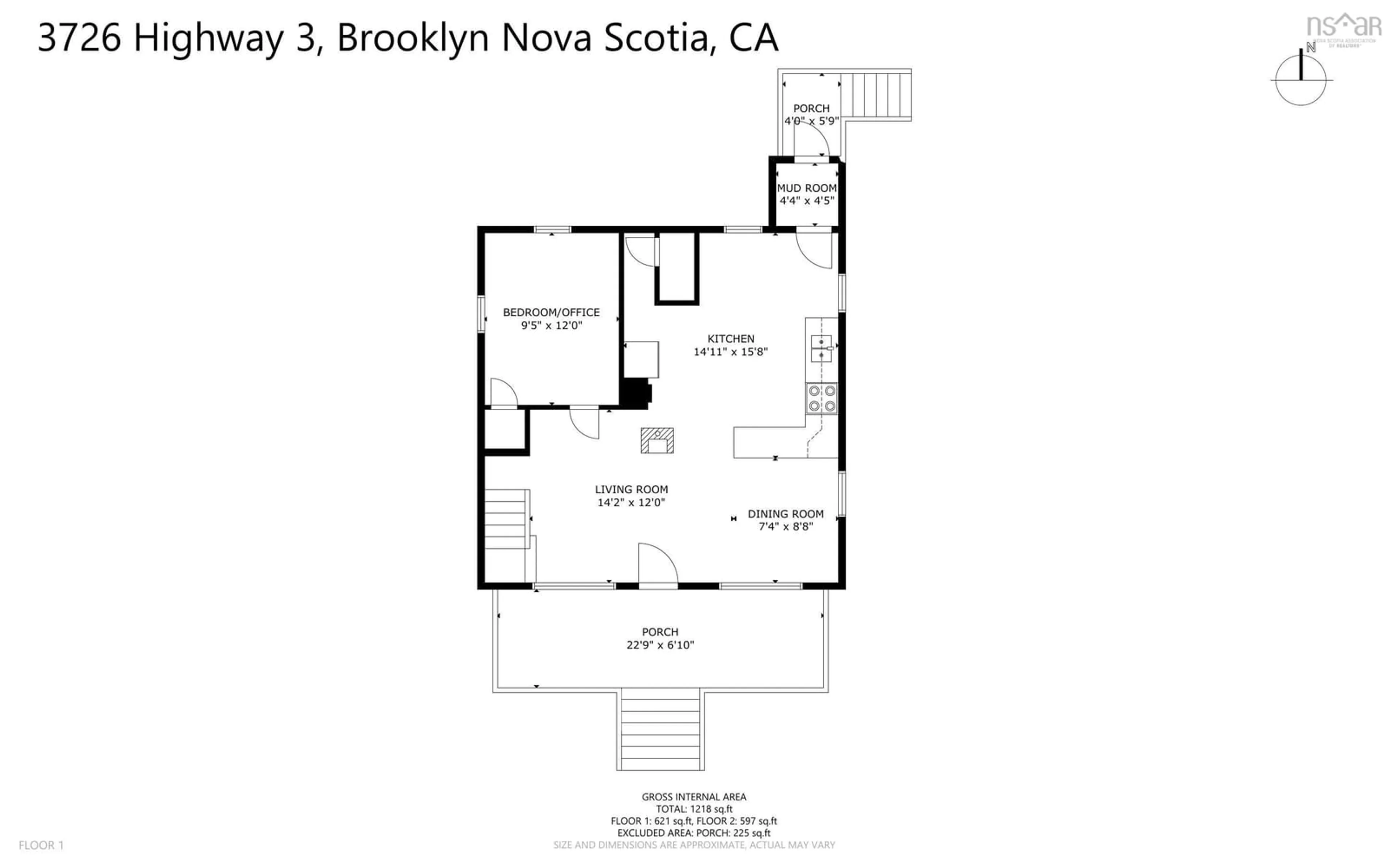 Floor plan for 3726 Highway 3, Brooklyn Nova Scotia B0J 1H0