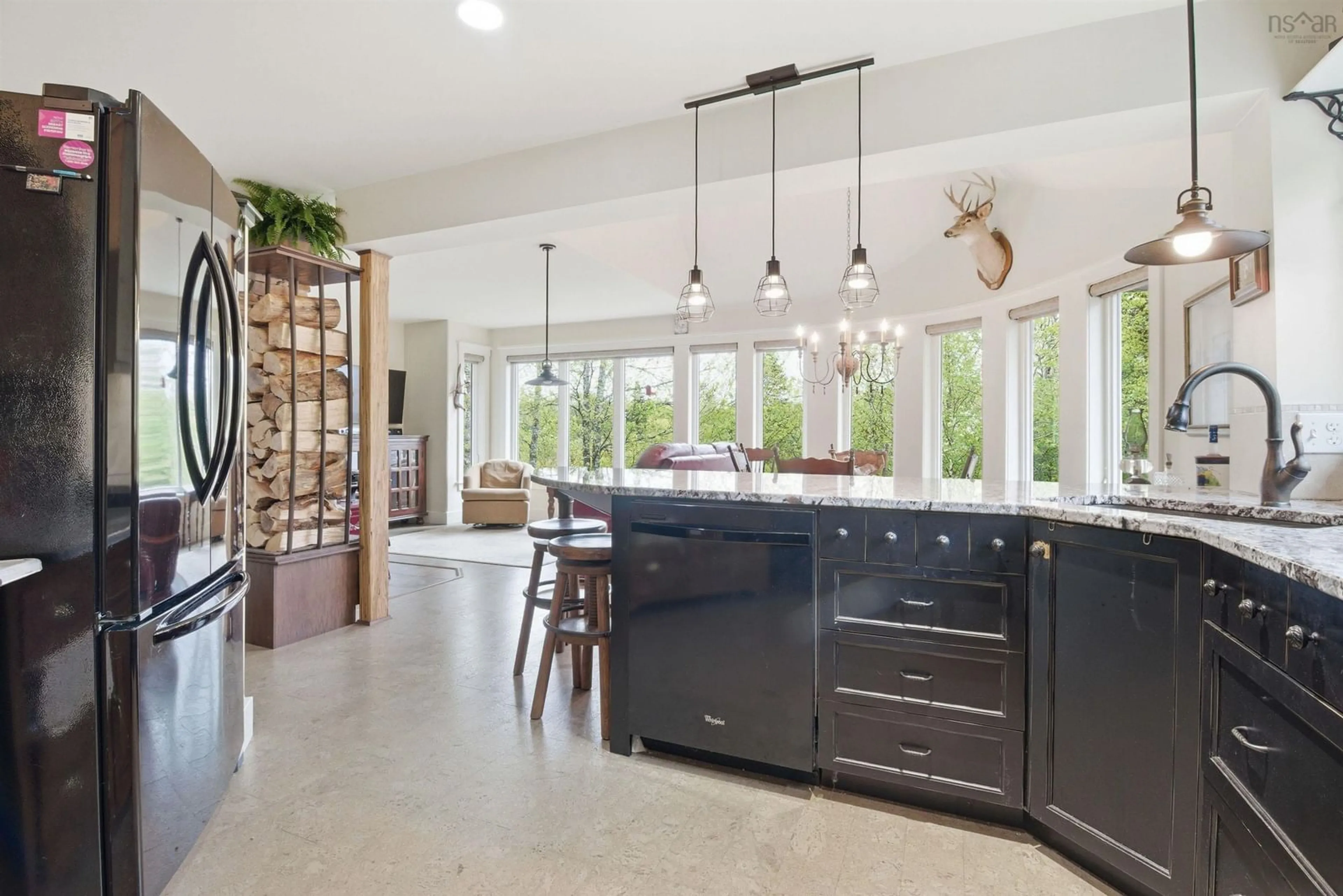 Open concept kitchen, ceramic/tile floor for 172 Highway 347, Aspen Nova Scotia B0H 1E0