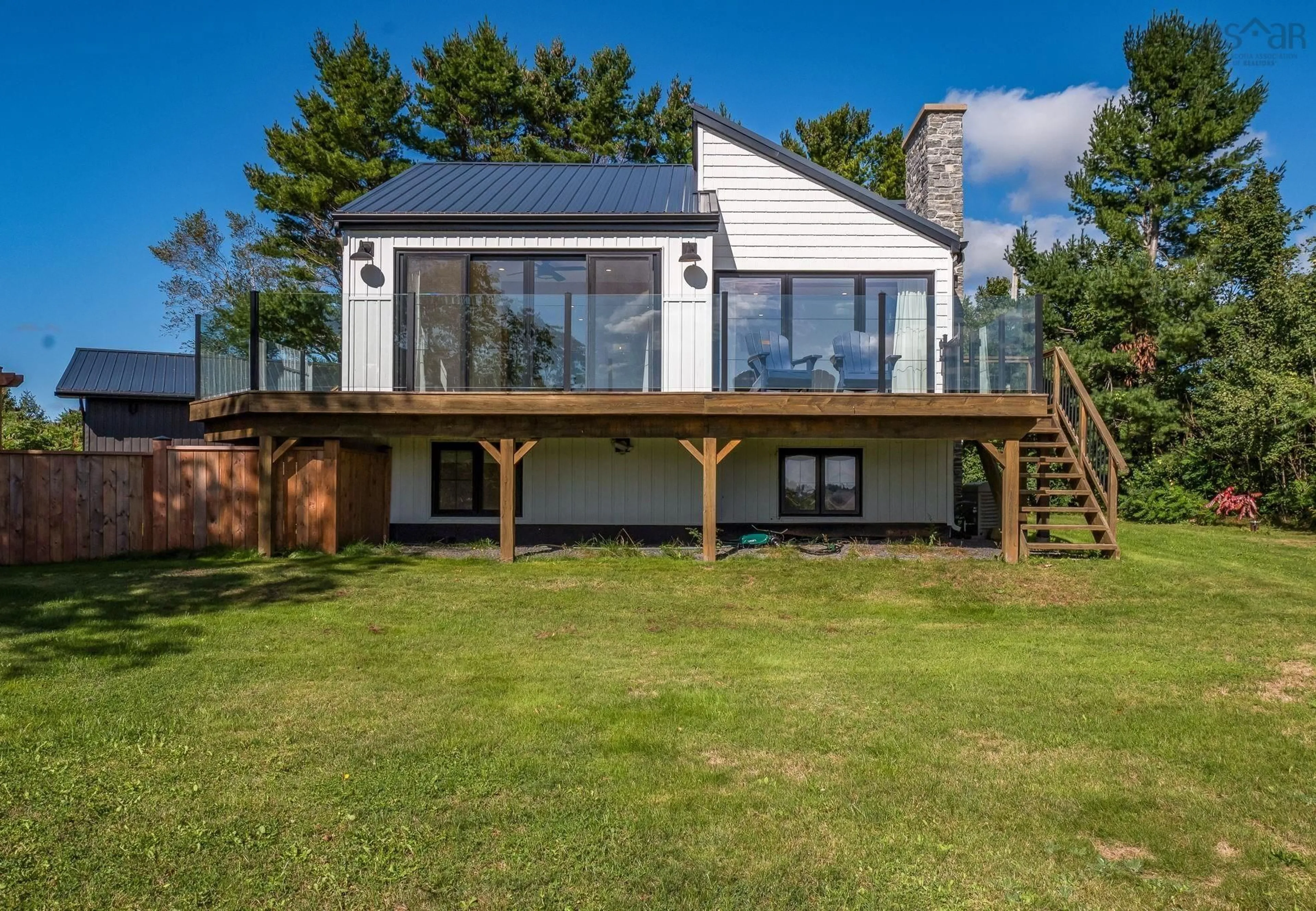 A pic from outside/outdoor area/front of a property/back of a property/a pic from drone, water/lake/river/ocean view for 504 Porters Point Branch Rd, Lower Canard Nova Scotia B0P 1T0
