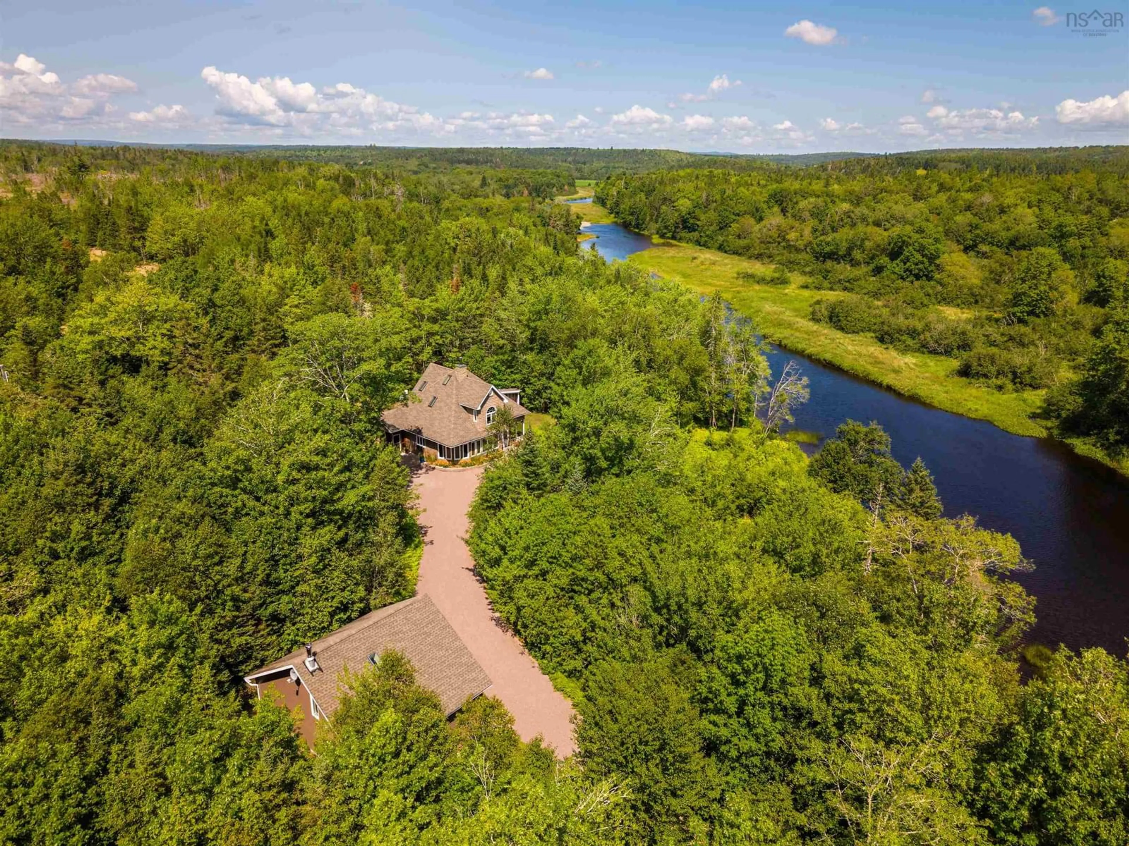 A pic from outside/outdoor area/front of a property/back of a property/a pic from drone, water/lake/river/ocean view for 172 Highway 347, Aspen Nova Scotia B0H 1E0
