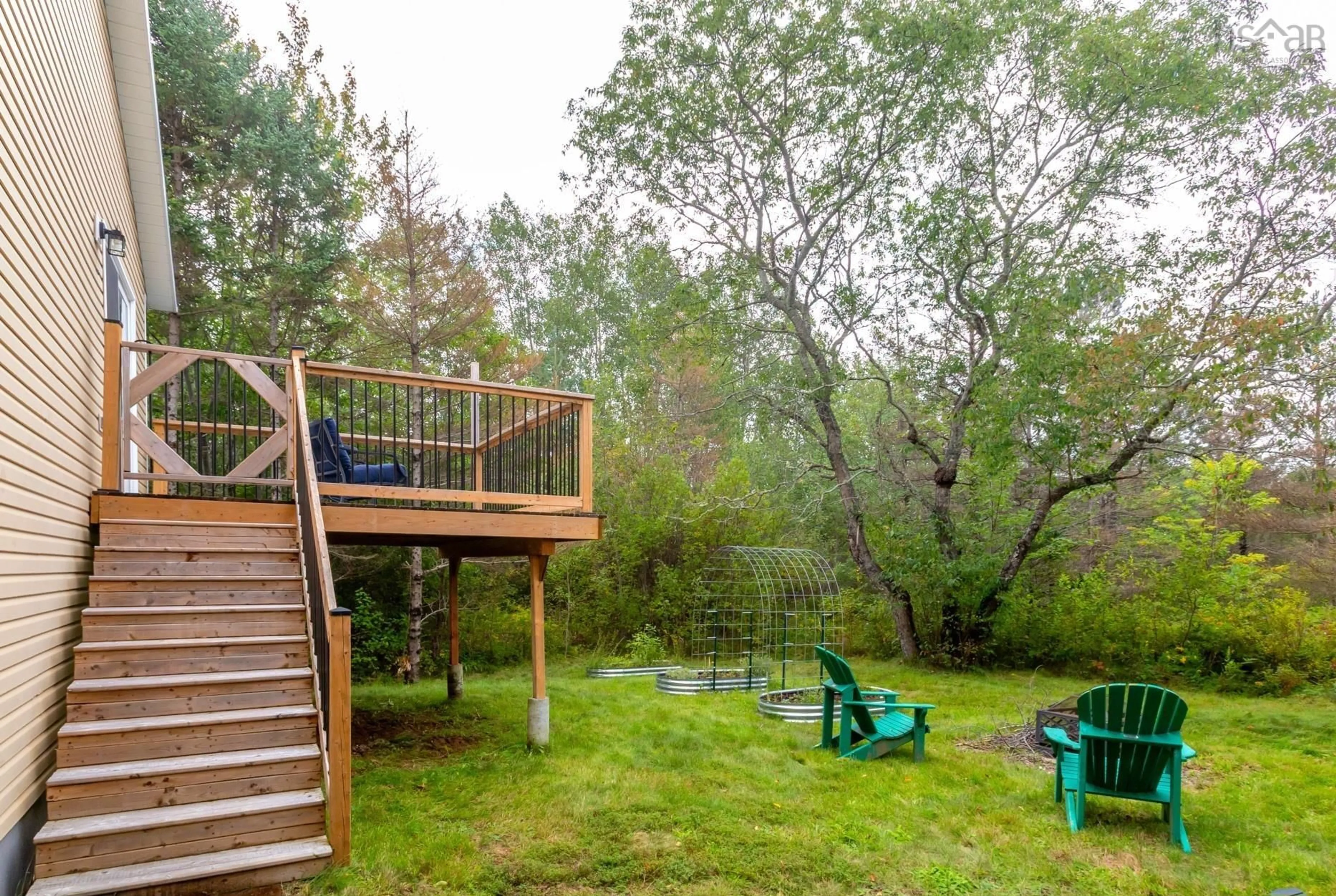 Patio, forest/trees view for 1 Old Runway Dr, Nictaux Nova Scotia B0S 1P0