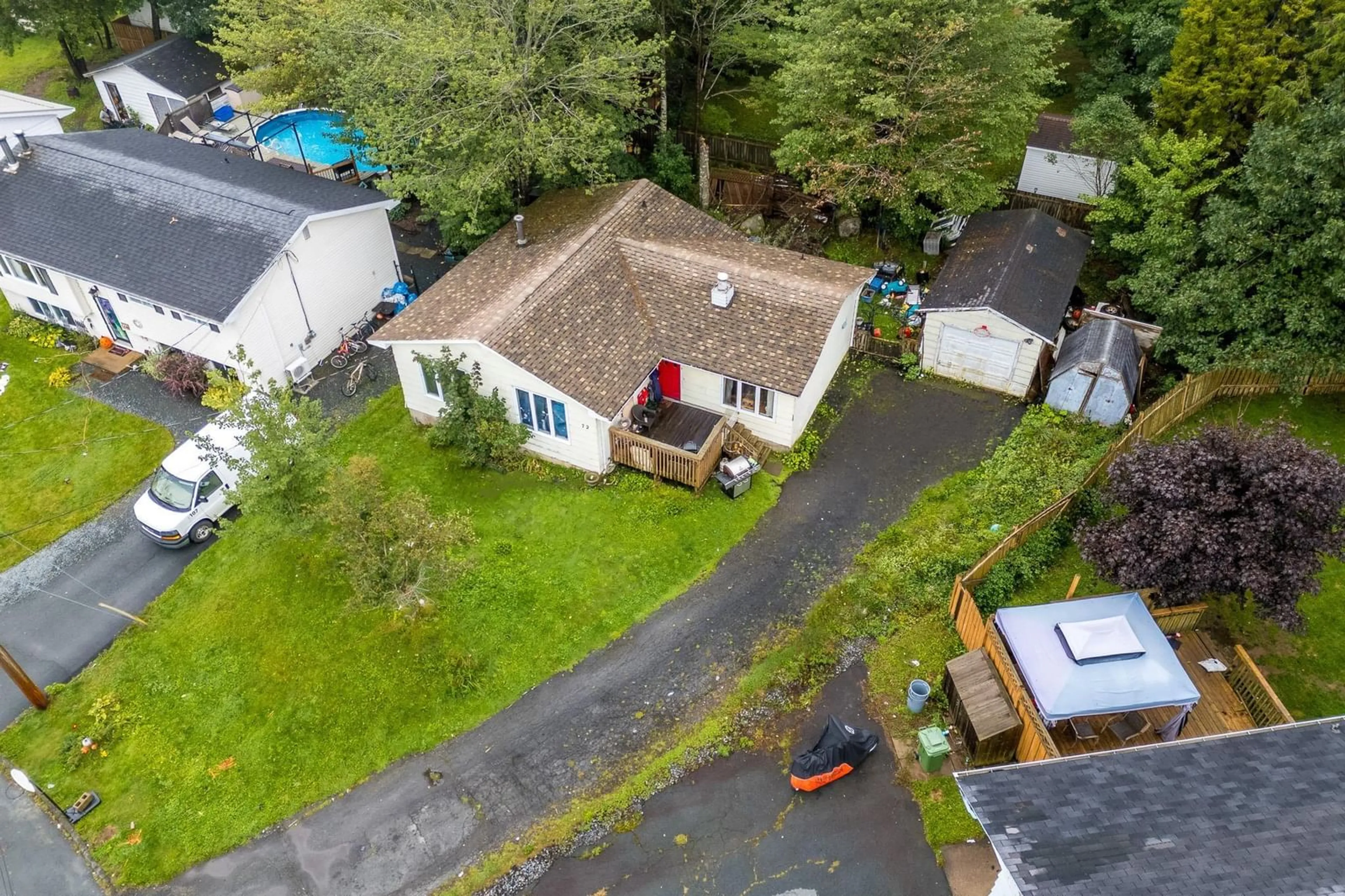 A pic from outside/outdoor area/front of a property/back of a property/a pic from drone, street for 72 Greendale Crt, Timberlea Nova Scotia B3T 1J6