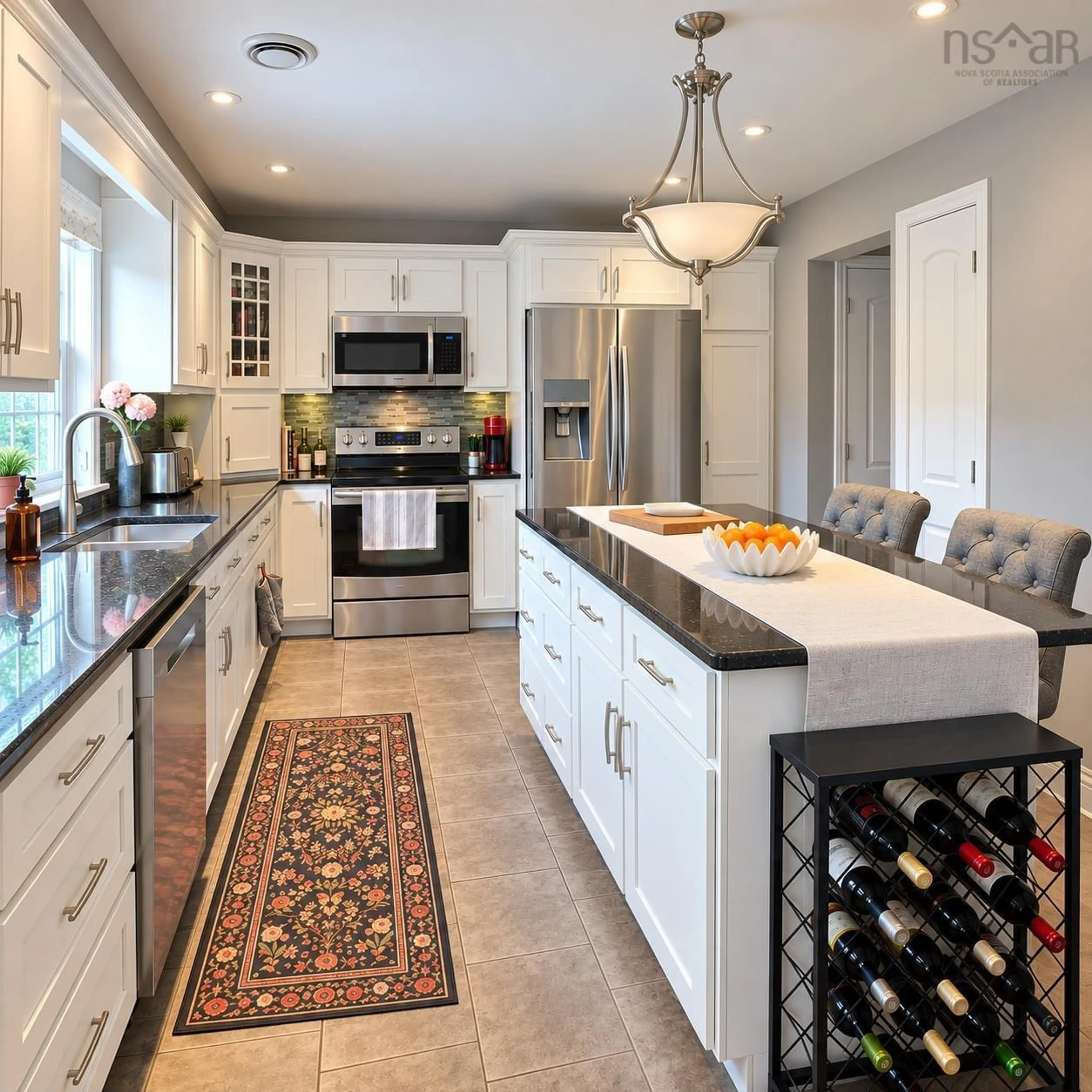 Contemporary kitchen, ceramic/tile floor for 18 Canso Dr, Sydney Nova Scotia B1P 7E5