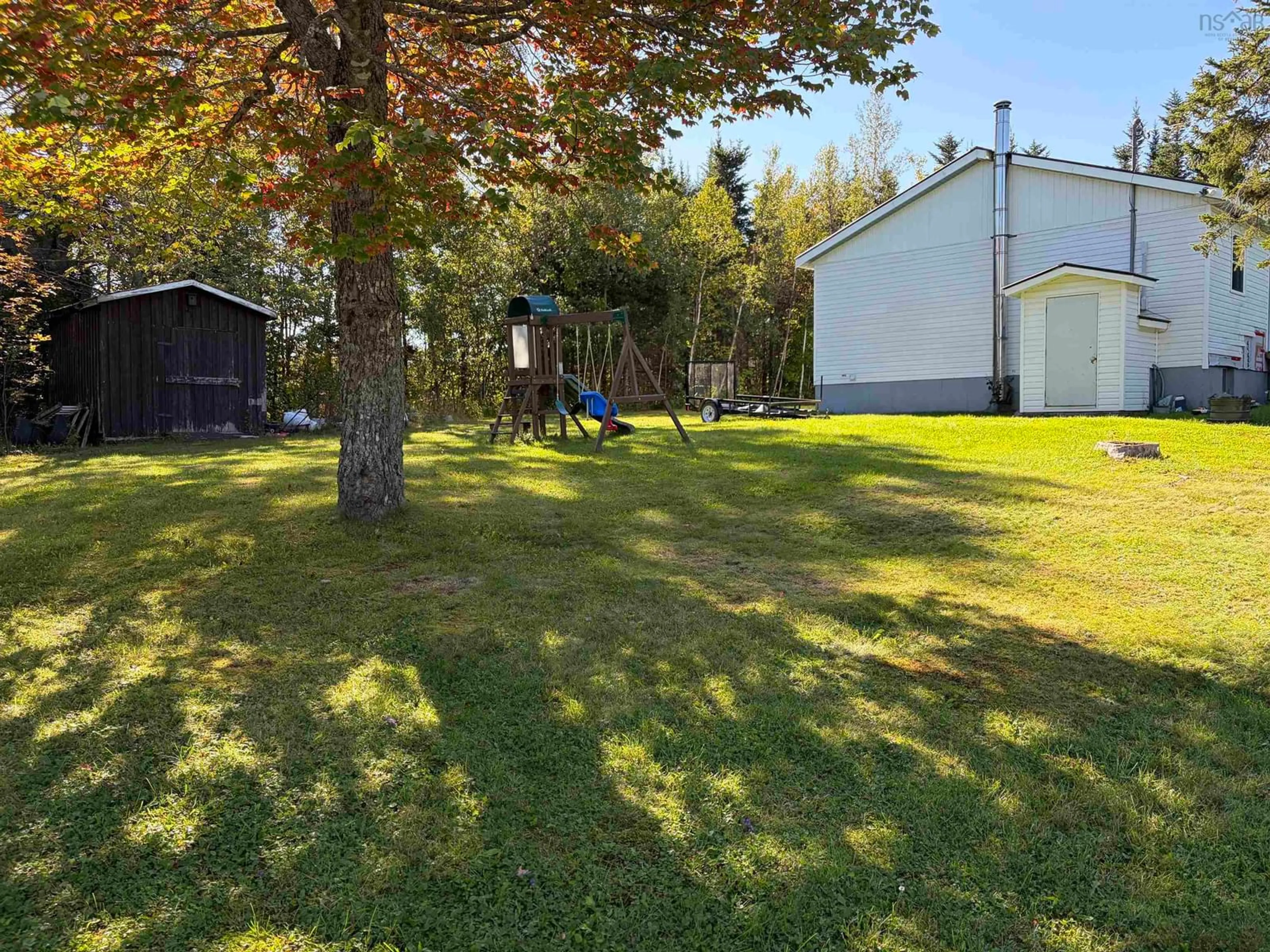 A pic from outside/outdoor area/front of a property/back of a property/a pic from drone, forest/trees view for 587 Gray Rd, Union Centre Nova Scotia B0K 2A0