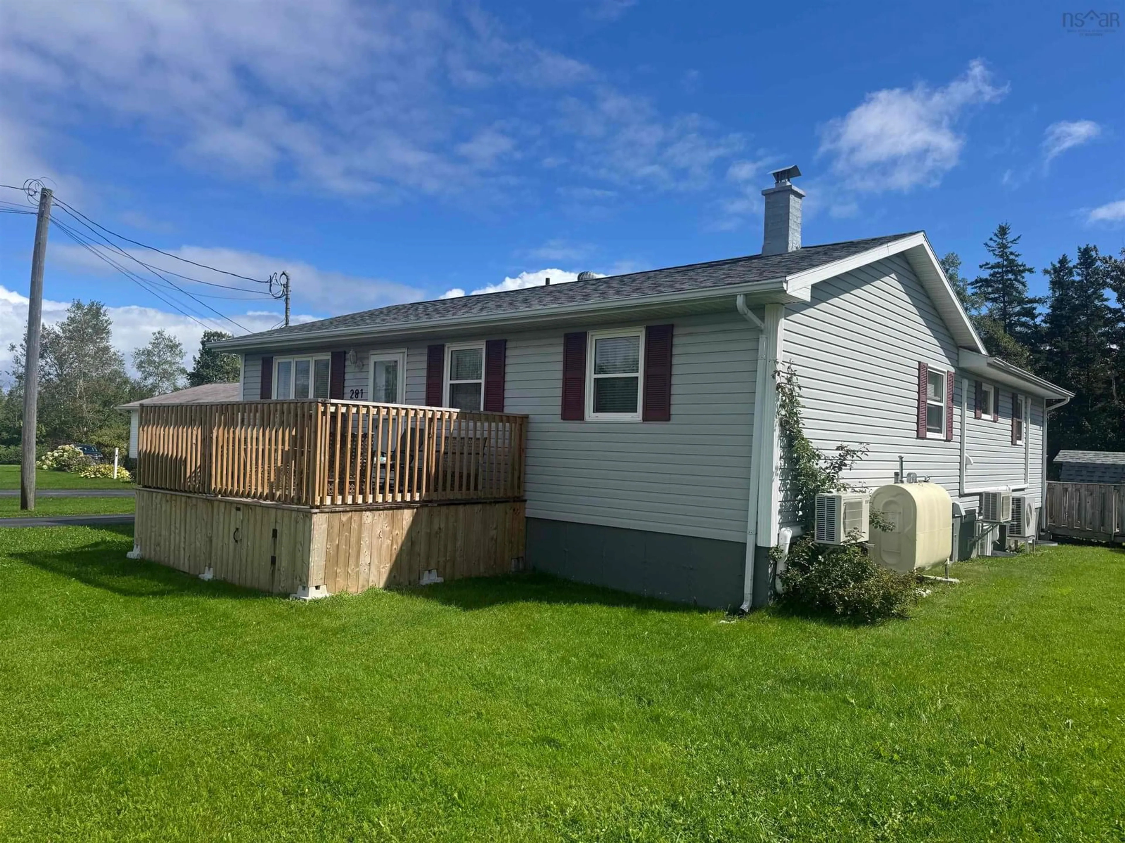 Home with vinyl exterior material, street for 281 Park Rd, Florence Nova Scotia B1Y 1N3