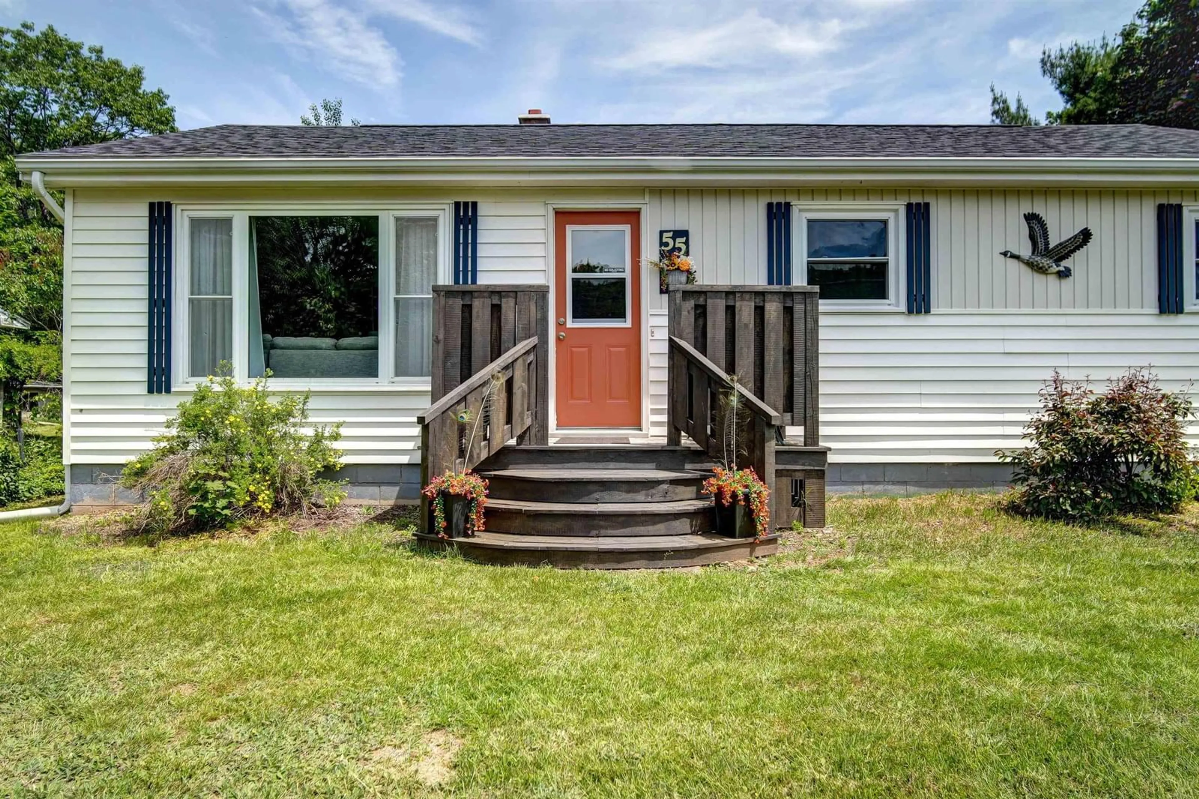 Home with vinyl exterior material, street for 55 Orchard Dr, New Minas Nova Scotia B4N 3L6