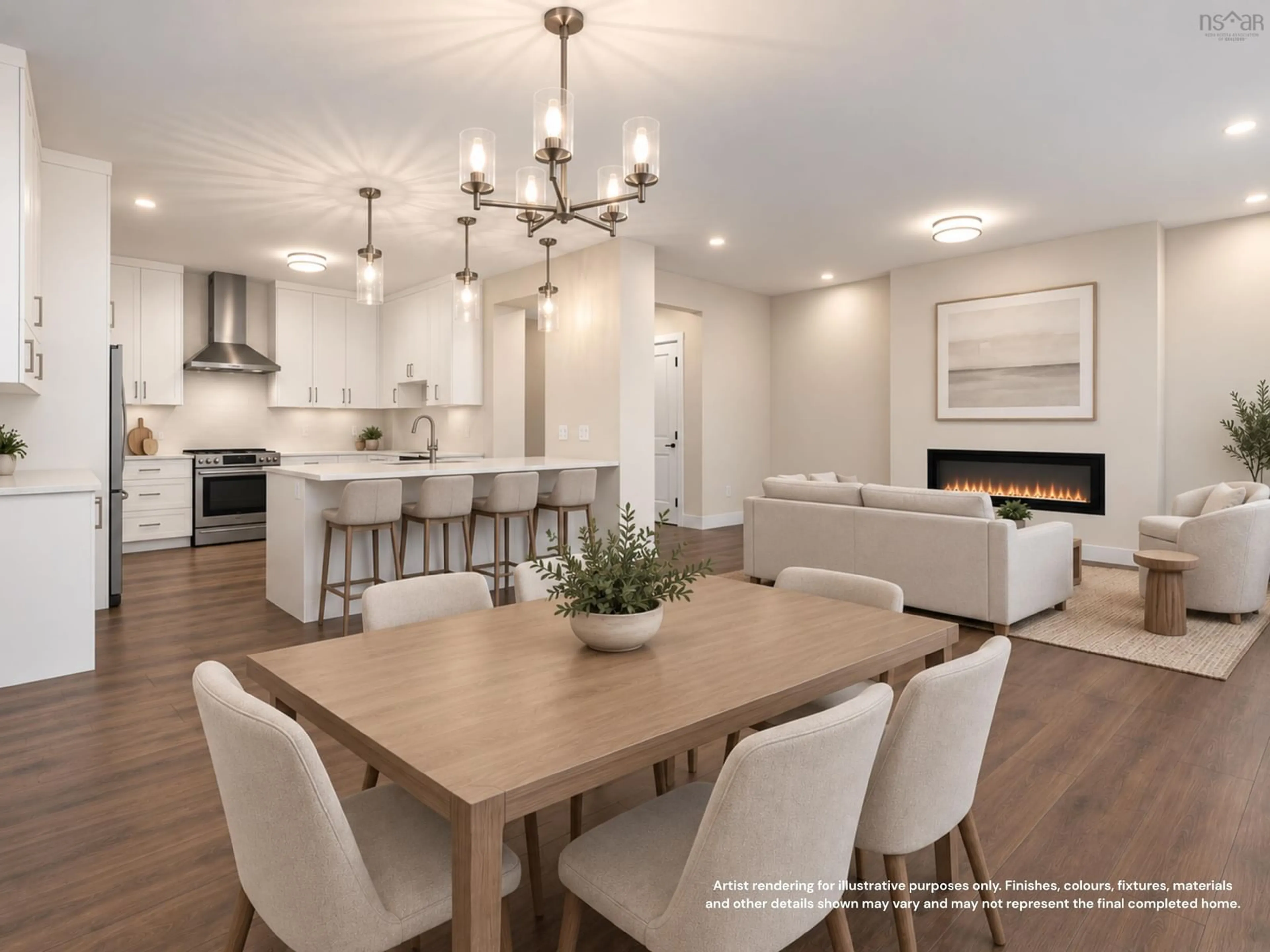Open concept kitchen, wood/laminate floor for 148 Gardenia Way #GW022, Dartmouth Nova Scotia B2X 0C8