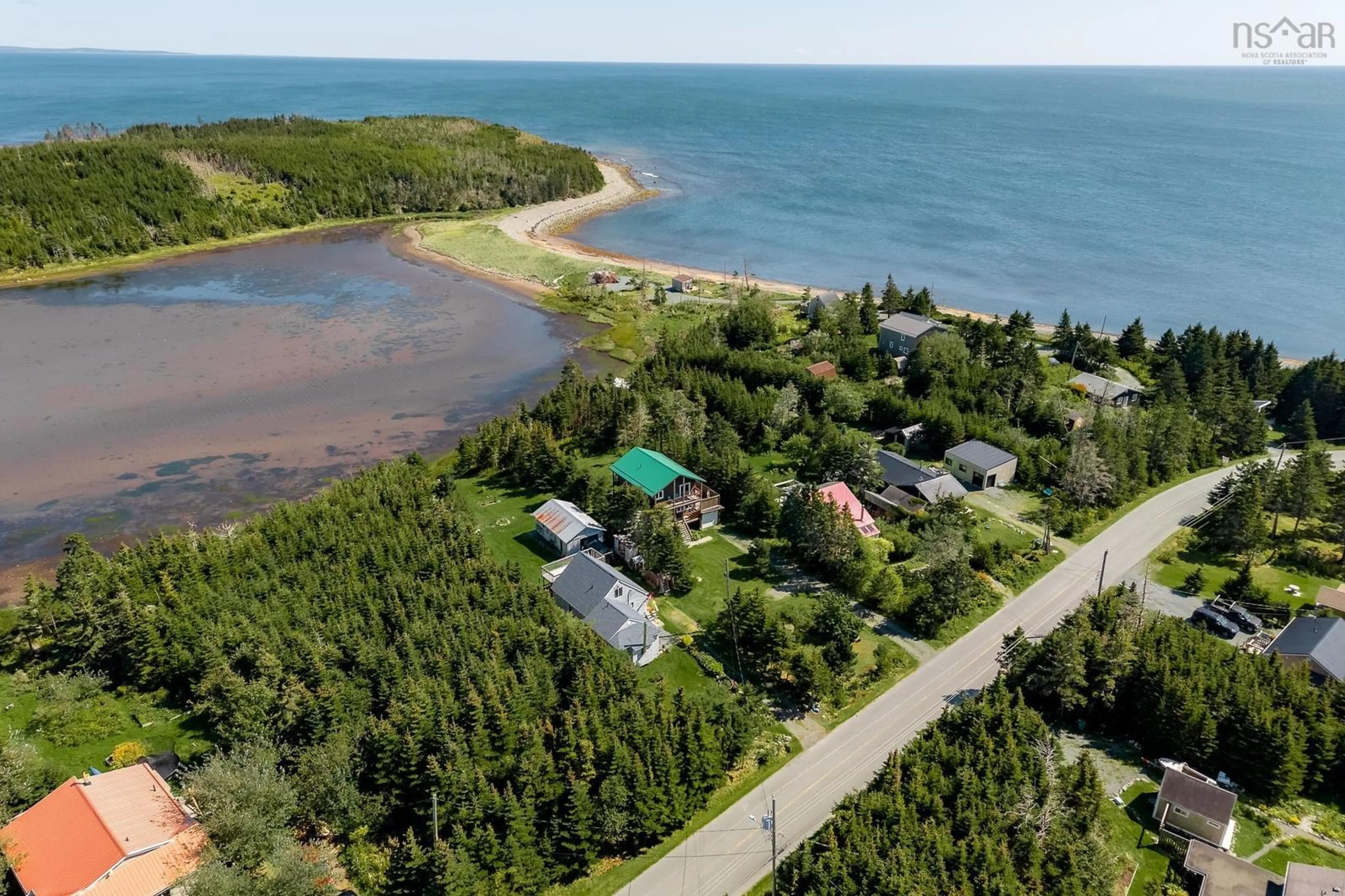 A pic from outside/outdoor area/front of a property/back of a property/a pic from drone, water/lake/river/ocean view for 449 Causeway Rd, Seaforth Nova Scotia B0J 2L0