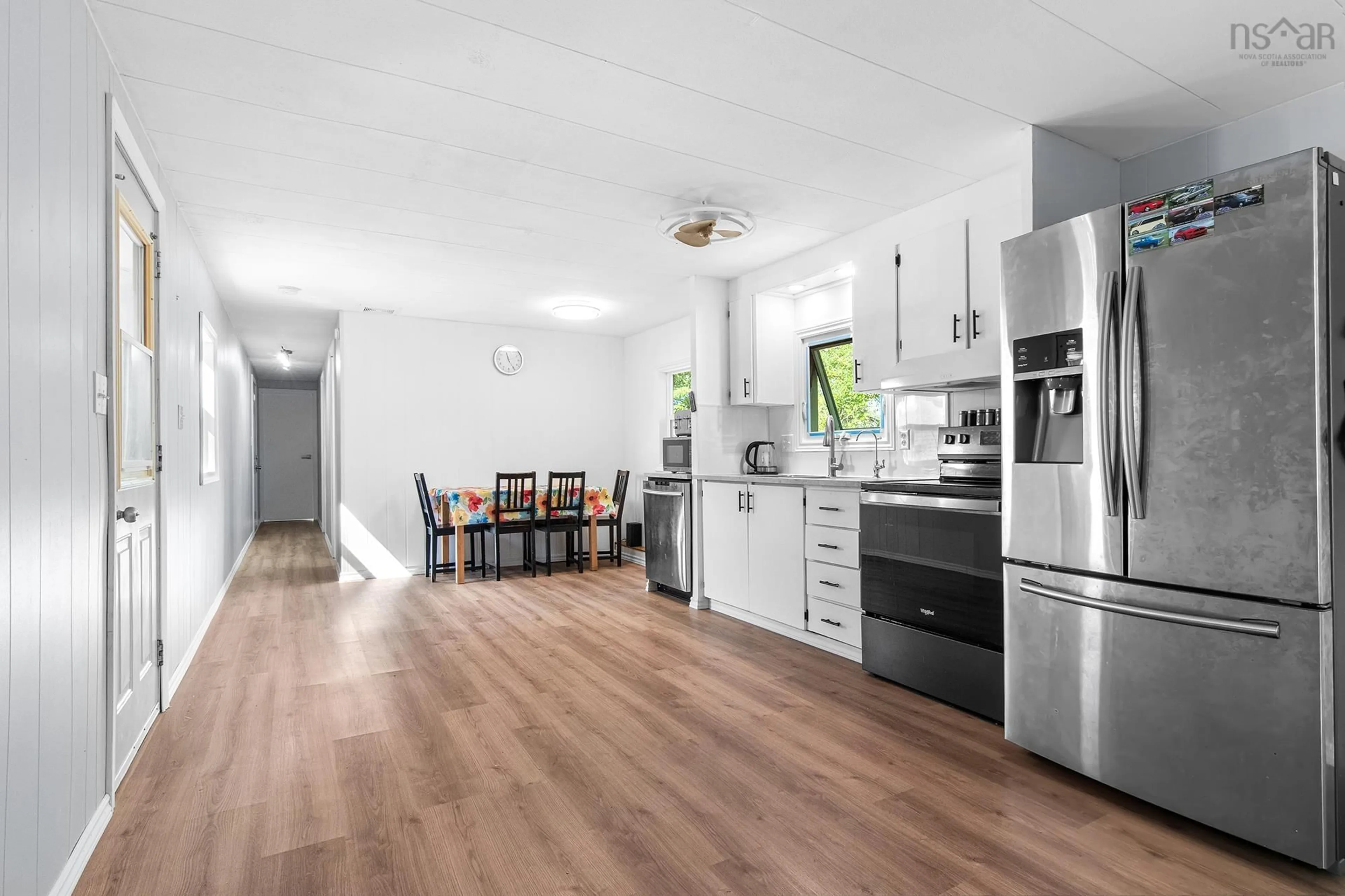 Open concept kitchen, wood/laminate floor for 1287 Highway 2, Hilden Nova Scotia B0N 1C0