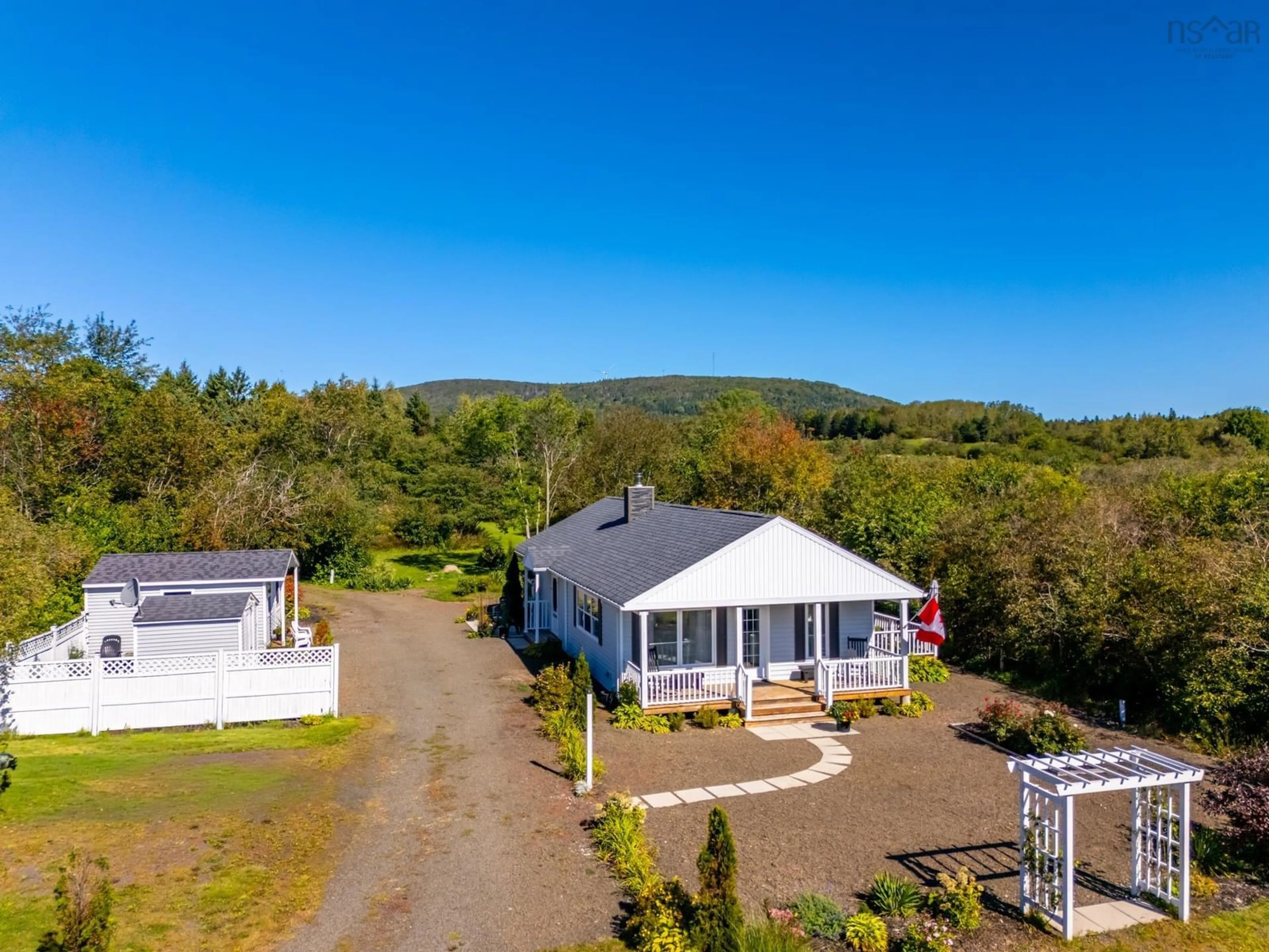 A pic from outside/outdoor area/front of a property/back of a property/a pic from drone, mountain view for 18 Parker Mountain Rd, Granville Ferry Nova Scotia B0S 1A0