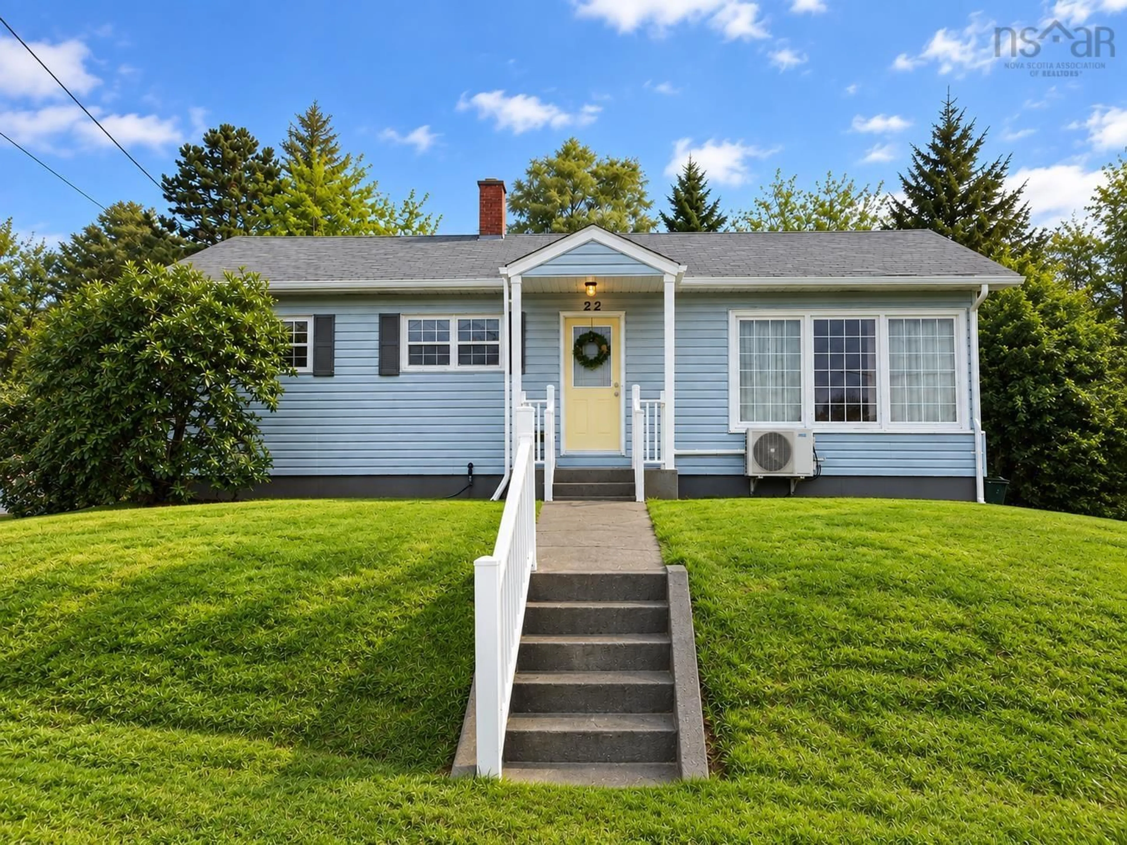 Home with vinyl exterior material, street for 22 Benson Dr, Cape Breton Nova Scotia B1S 2L9