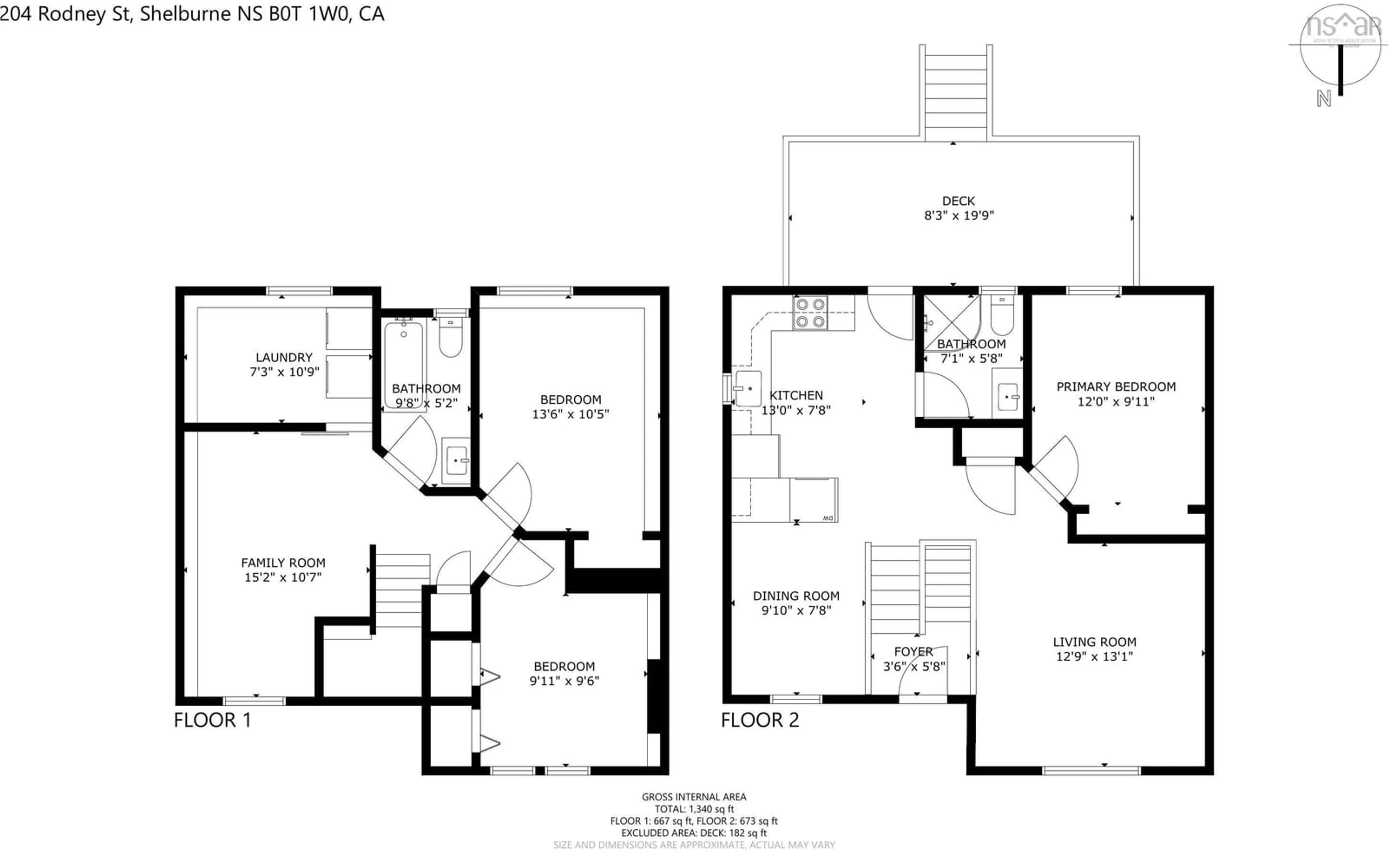 Floor plan for 204 Rodney St, Shelburne Nova Scotia B0T 1W0