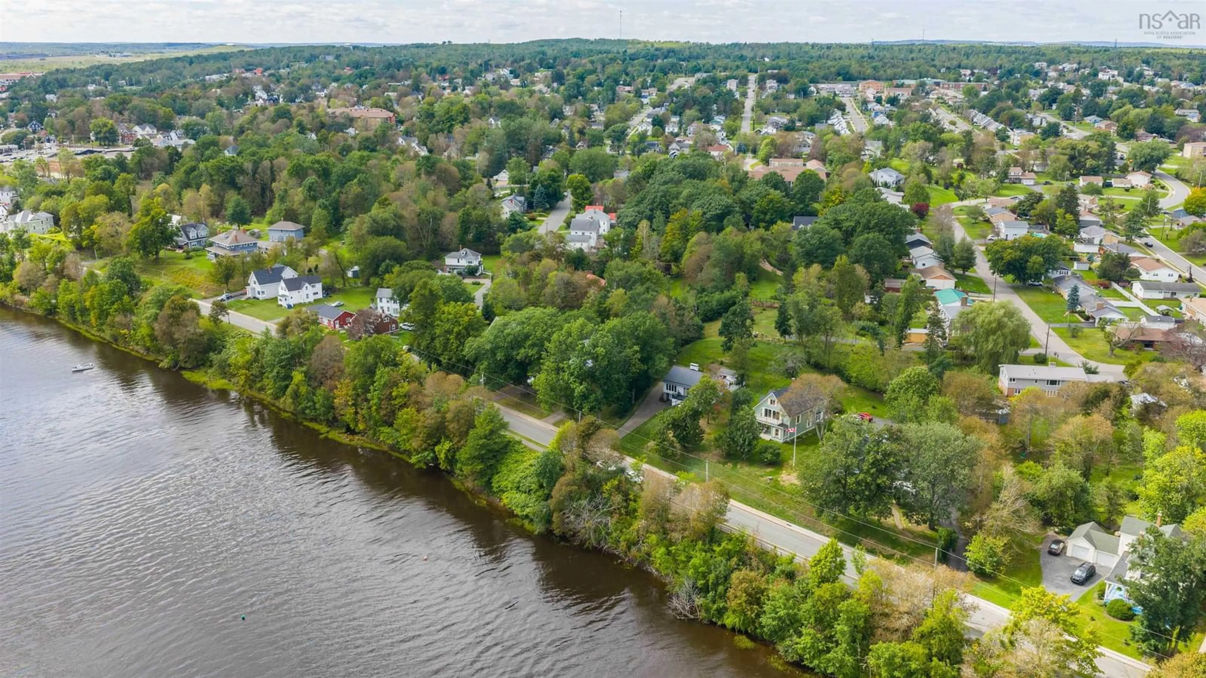 A pic from outside/outdoor area/front of a property/back of a property/a pic from drone, water/lake/river/ocean view for 280 Terrace St, New Glasgow Nova Scotia B2H 1R5