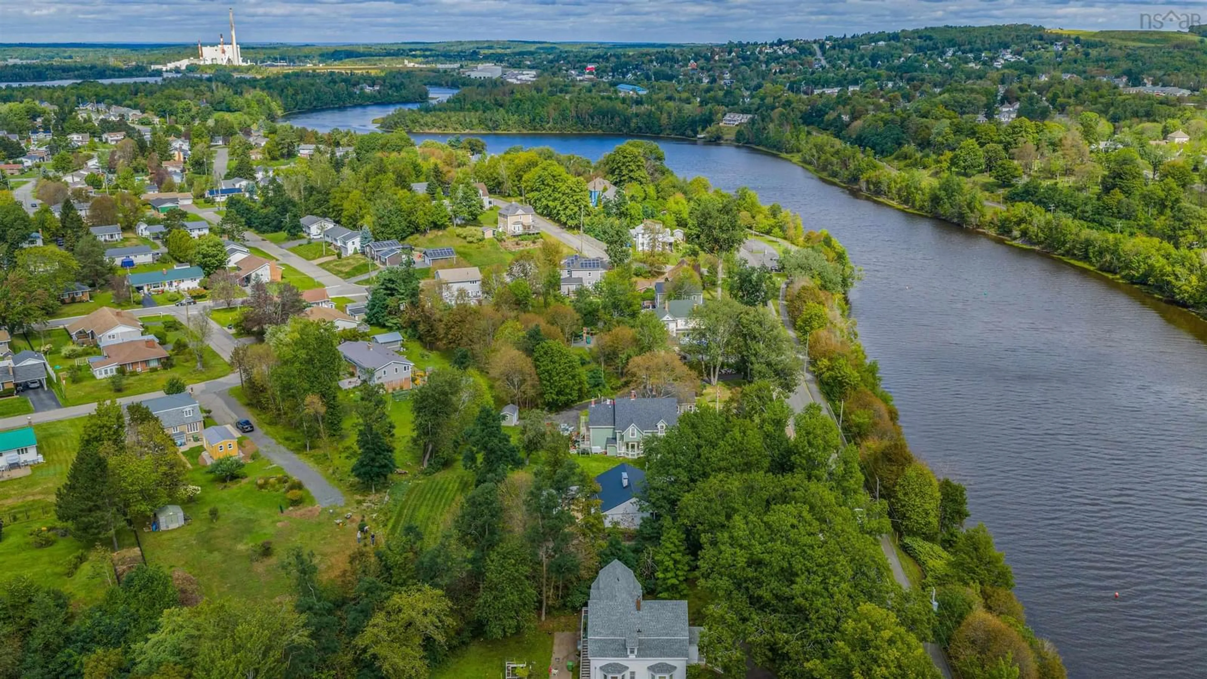 A pic from outside/outdoor area/front of a property/back of a property/a pic from drone, water/lake/river/ocean view for 280 Terrace St, New Glasgow Nova Scotia B2H 1R5