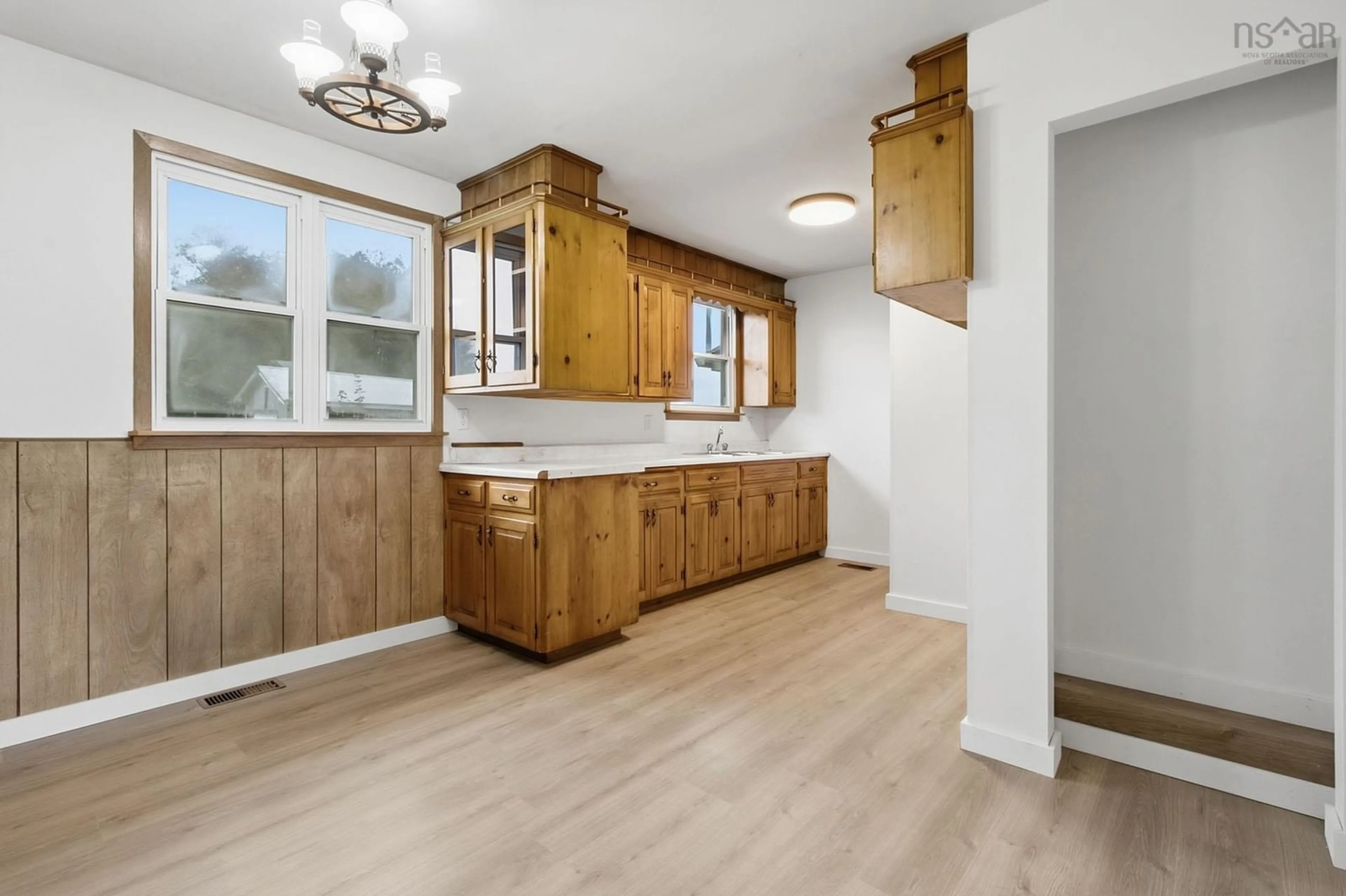 Open concept kitchen, wood/laminate floor for 224 Martin Cross Rd, Melanson Nova Scotia B4P 2R1