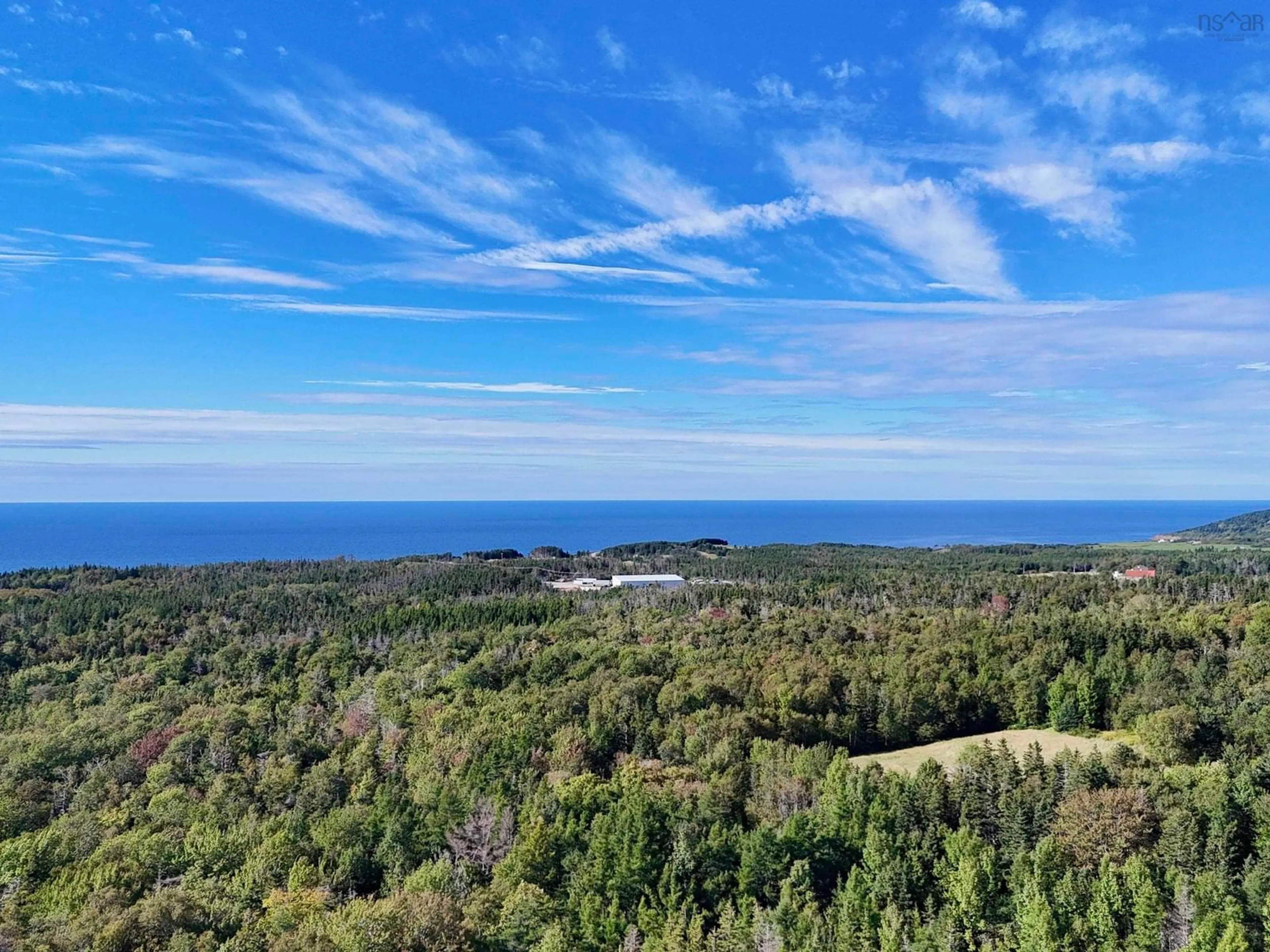 A pic from outside/outdoor area/front of a property/back of a property/a pic from drone, forest/trees view for 165552 Highway 19, Inverside Nova Scotia B0E 1N0