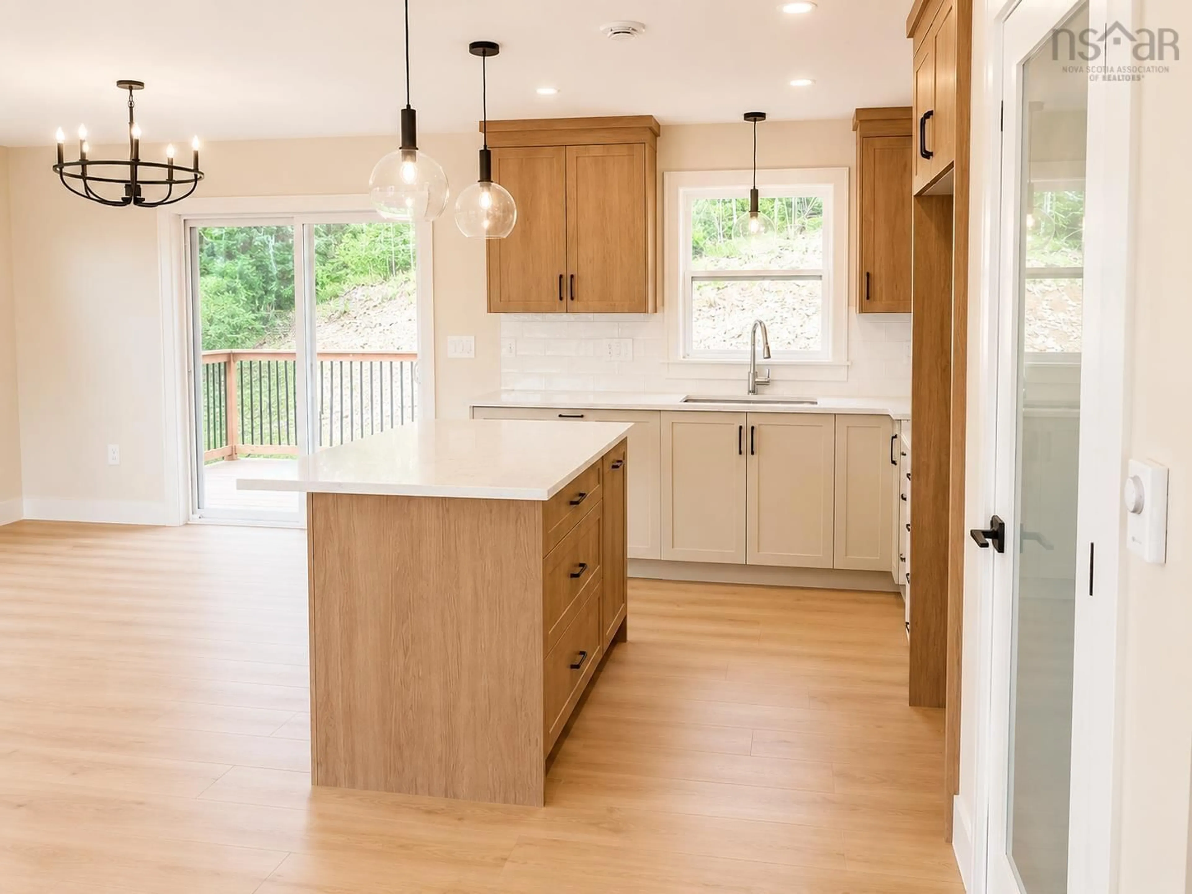 Open concept kitchen, wood/laminate floor for 227 Bondi Dr, Middle Sackville Nova Scotia B0N 1Z0