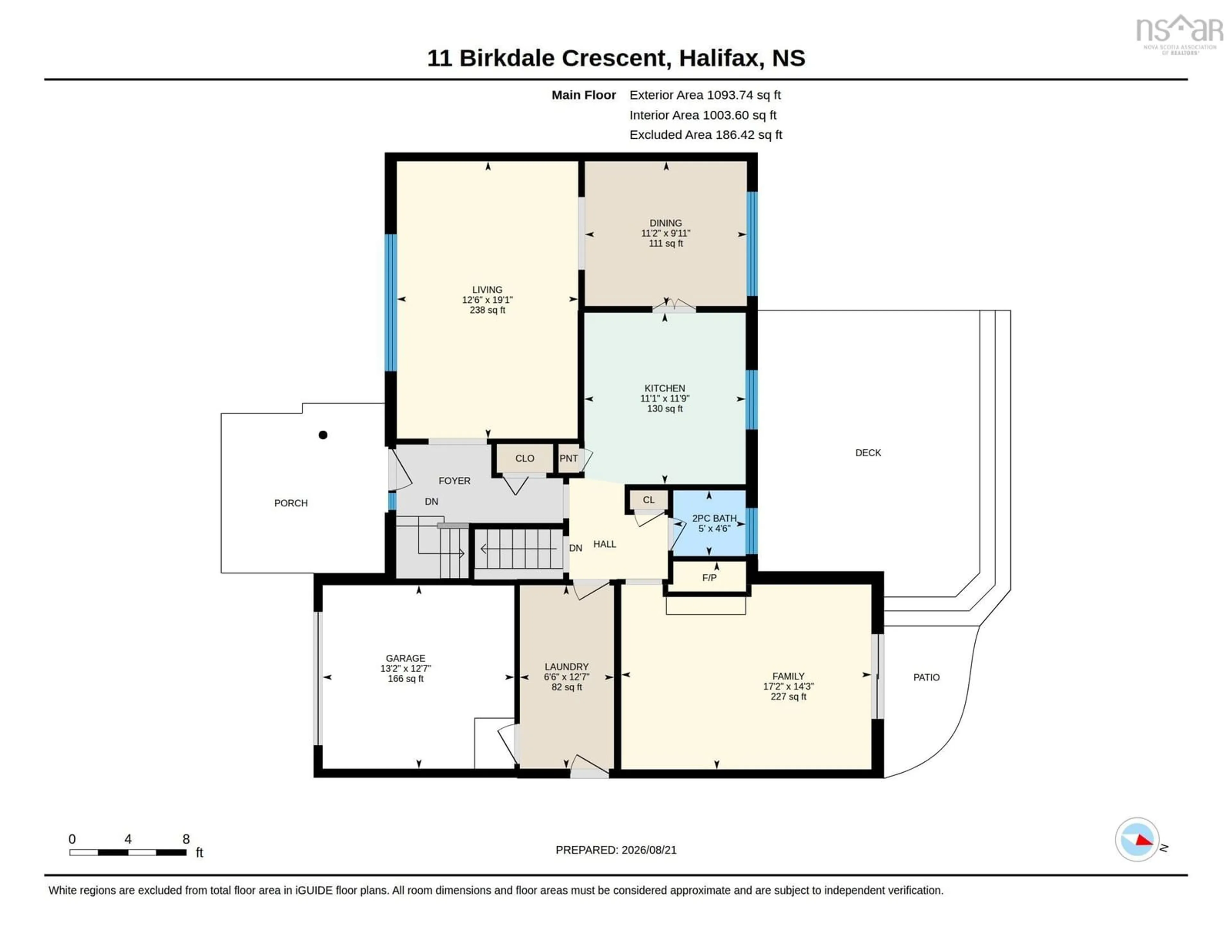 Floor plan for 11 Birkdale Cres, Halifax Nova Scotia B3M 1H4
