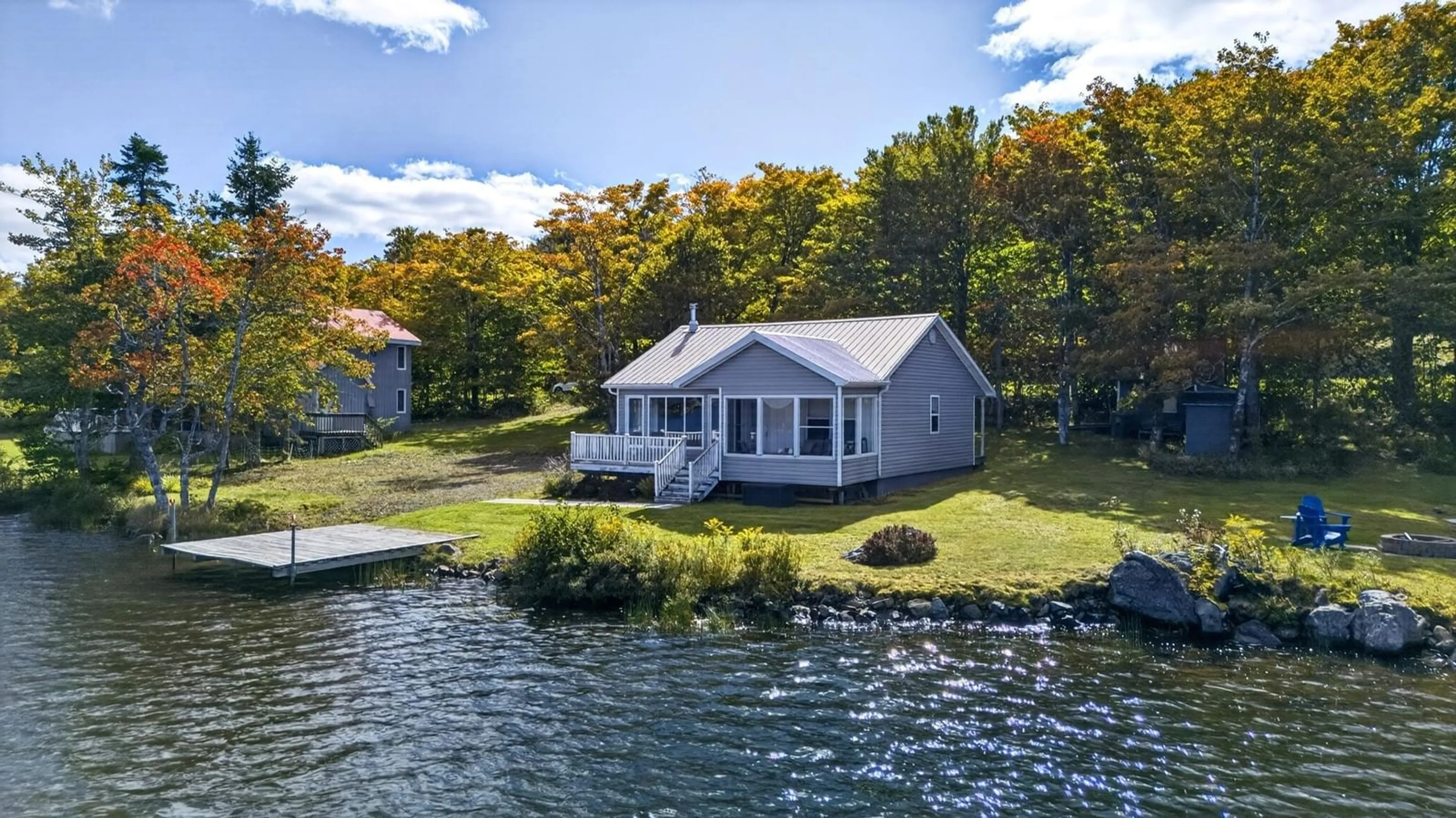 A pic from outside/outdoor area/front of a property/back of a property/a pic from drone, water/lake/river/ocean view for 106 Westchester Rd, Sutherland Lake Nova Scotia B0M 1G0