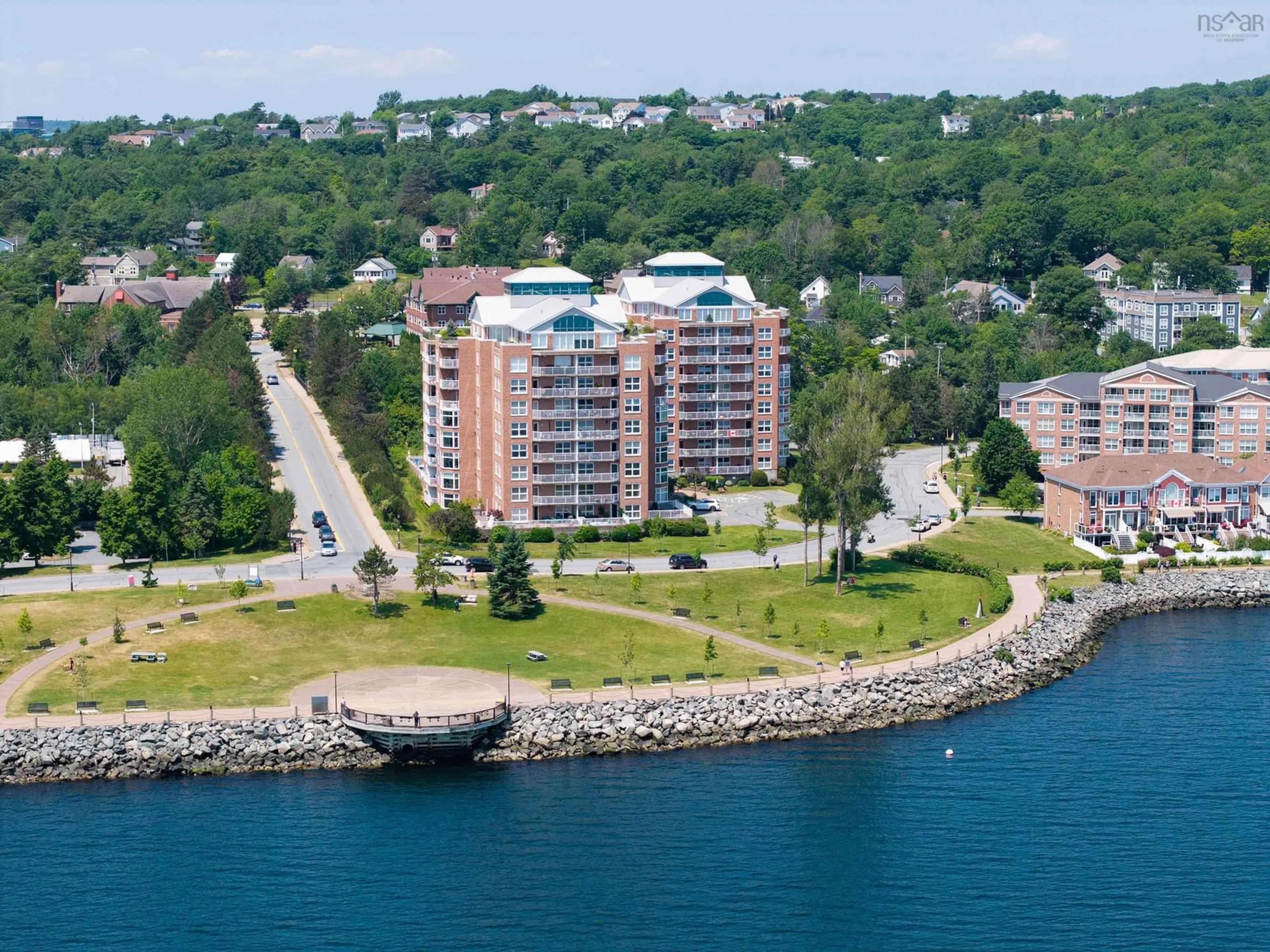 A pic from outside/outdoor area/front of a property/back of a property/a pic from drone, water/lake/river/ocean view for 89 Waterfront Dr #802, Bedford Nova Scotia B4A 4K4