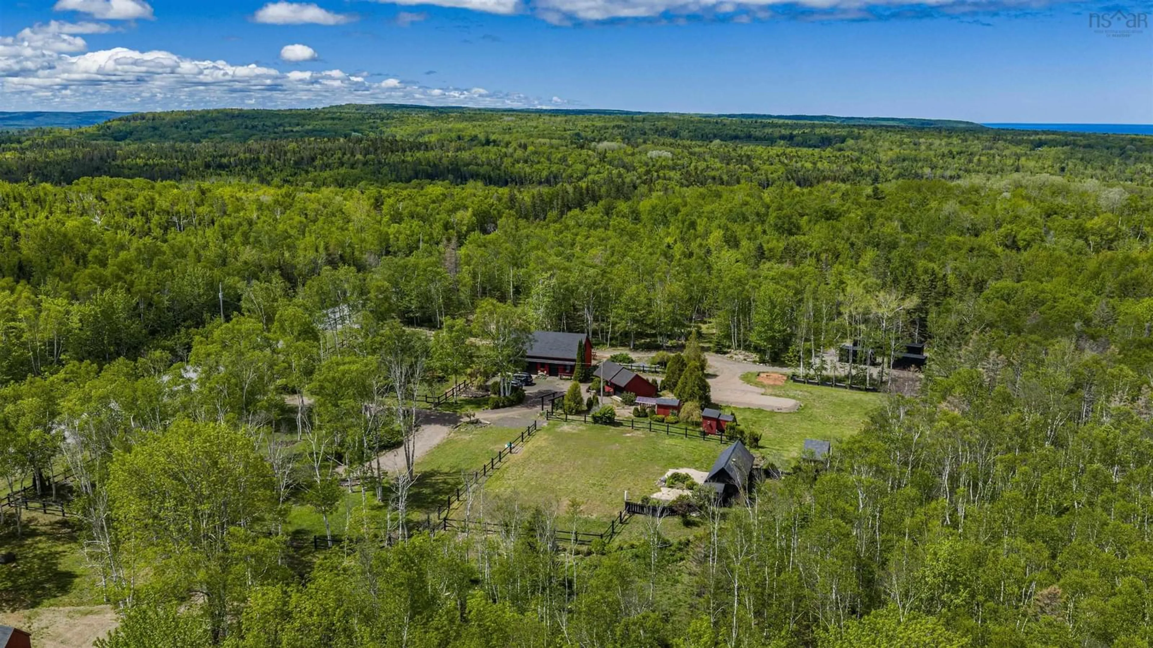 A pic from outside/outdoor area/front of a property/back of a property/a pic from drone, forest/trees view for 95 Forest Glade Rd, Forest Glade Nova Scotia B0P 1R0