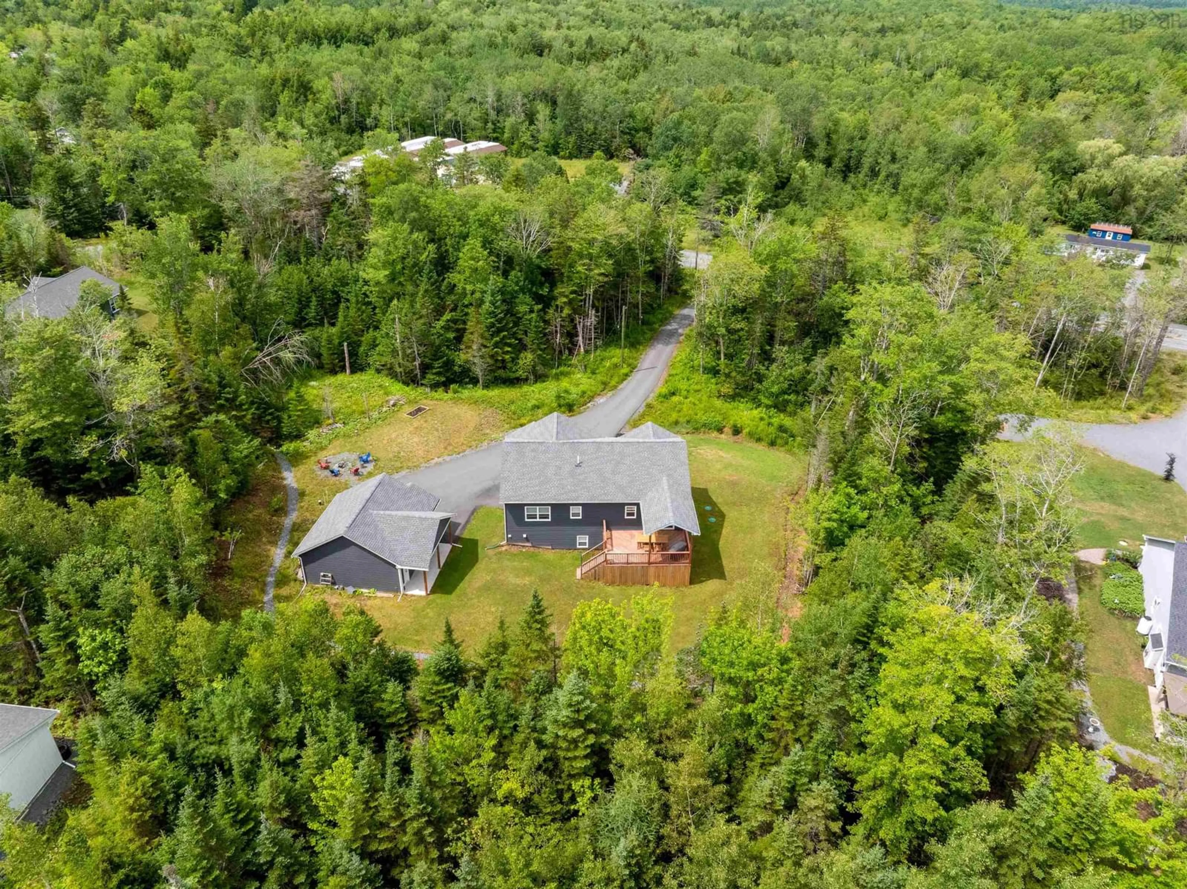 A pic from outside/outdoor area/front of a property/back of a property/a pic from drone, forest/trees view for 6230 Highway 2, Enfield Nova Scotia B2T 0N1