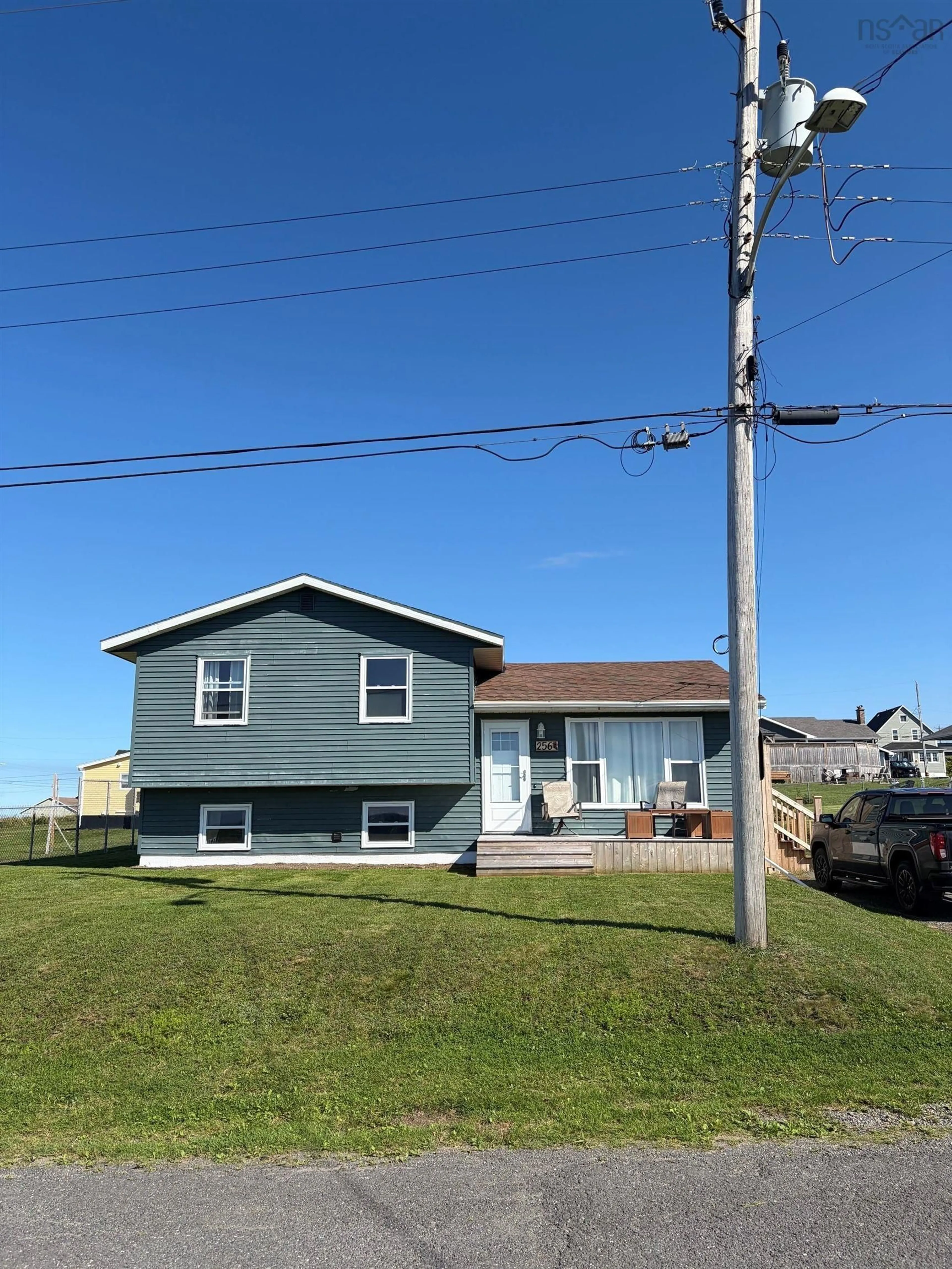 Home with vinyl exterior material, street for 256 Douglas St, New Waterford Nova Scotia B1H 4E9