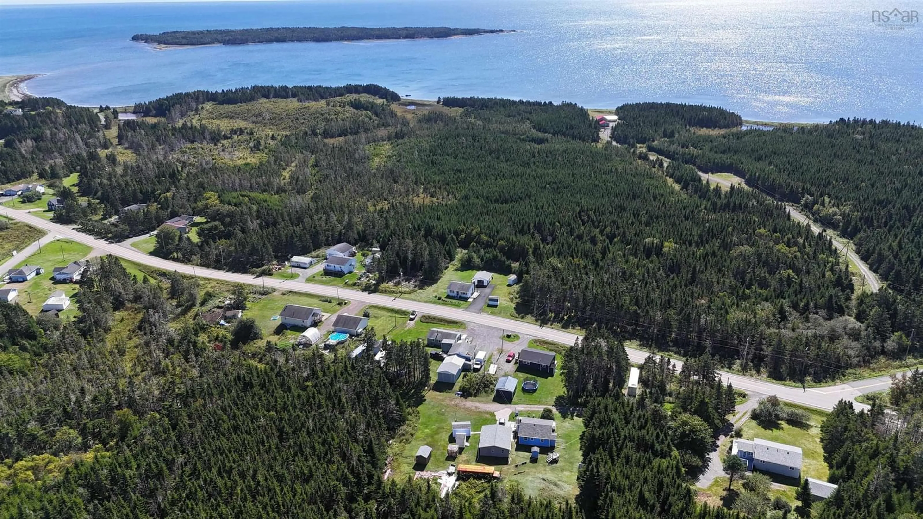 A pic from outside/outdoor area/front of a property/back of a property/a pic from drone, water/lake/river/ocean view for 1015 Highway 247, Rockdale Nova Scotia B0E 3B0