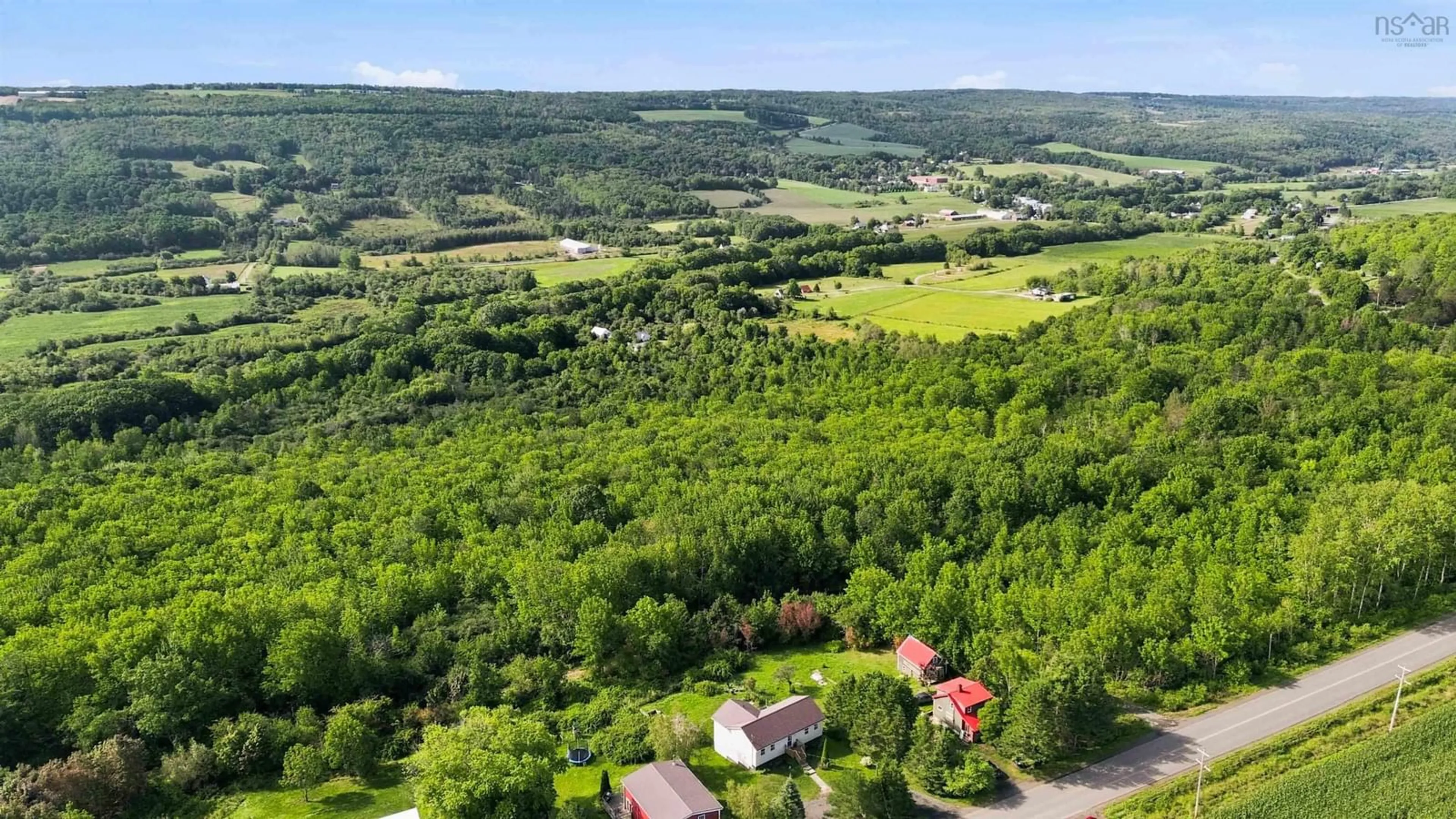 A pic from outside/outdoor area/front of a property/back of a property/a pic from drone, forest/trees view for 1458 Ridge Rd, Wolfville Ridge Nova Scotia B4P 2R1