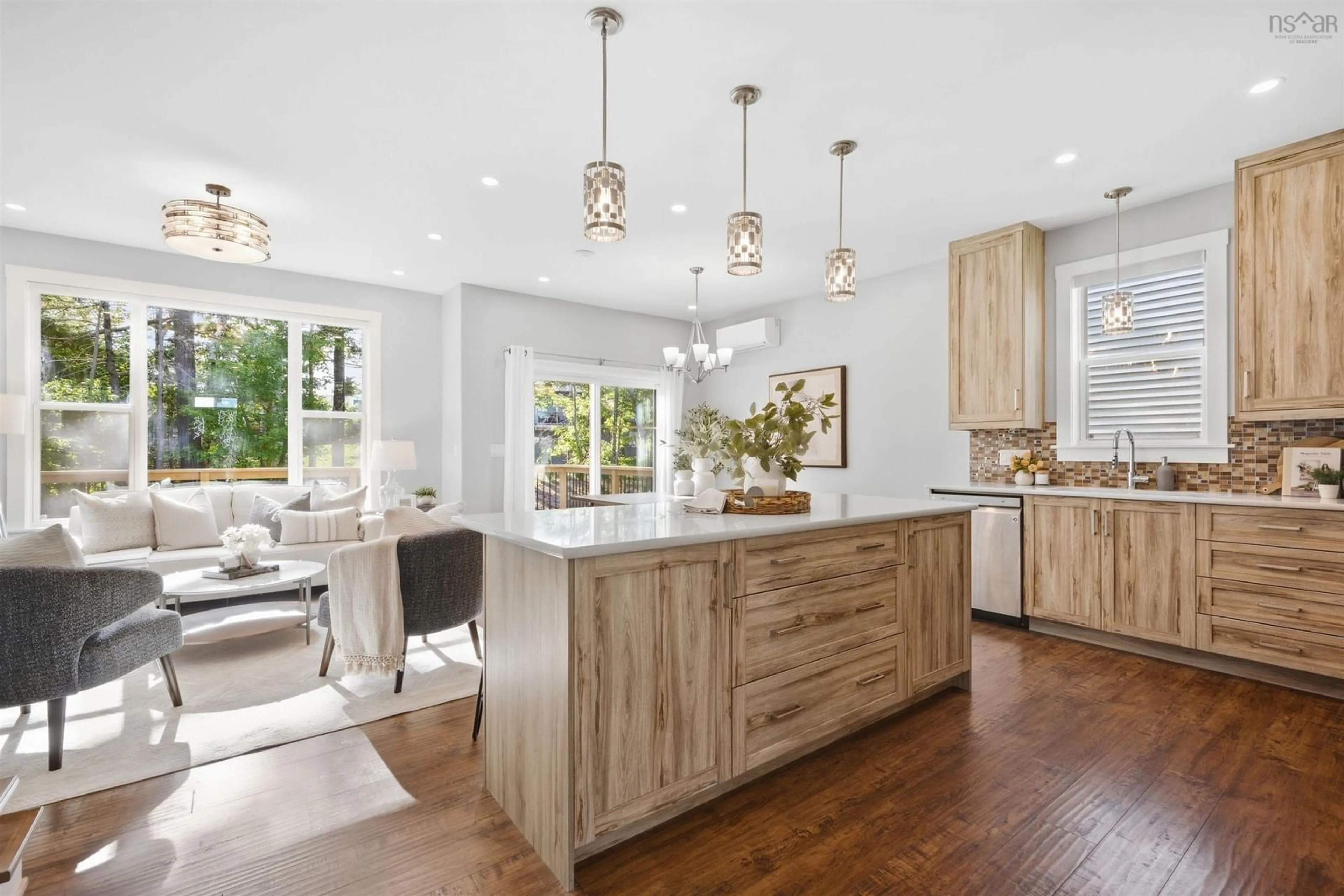 Open concept kitchen, wood/laminate floor for 15 Bristolton Ave, Bedford Nova Scotia B4B 0Z4