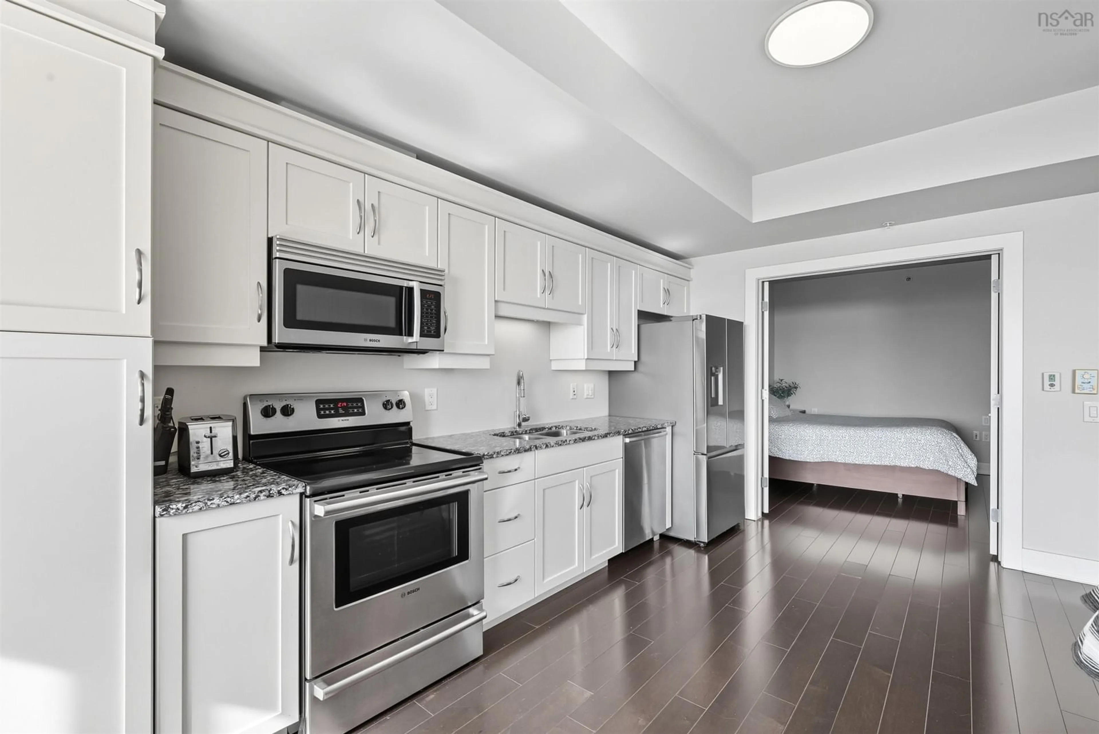 Standard kitchen, ceramic/tile floor for 31 Kings Wharf Place #705, Dartmouth Nova Scotia B2Y 0C1