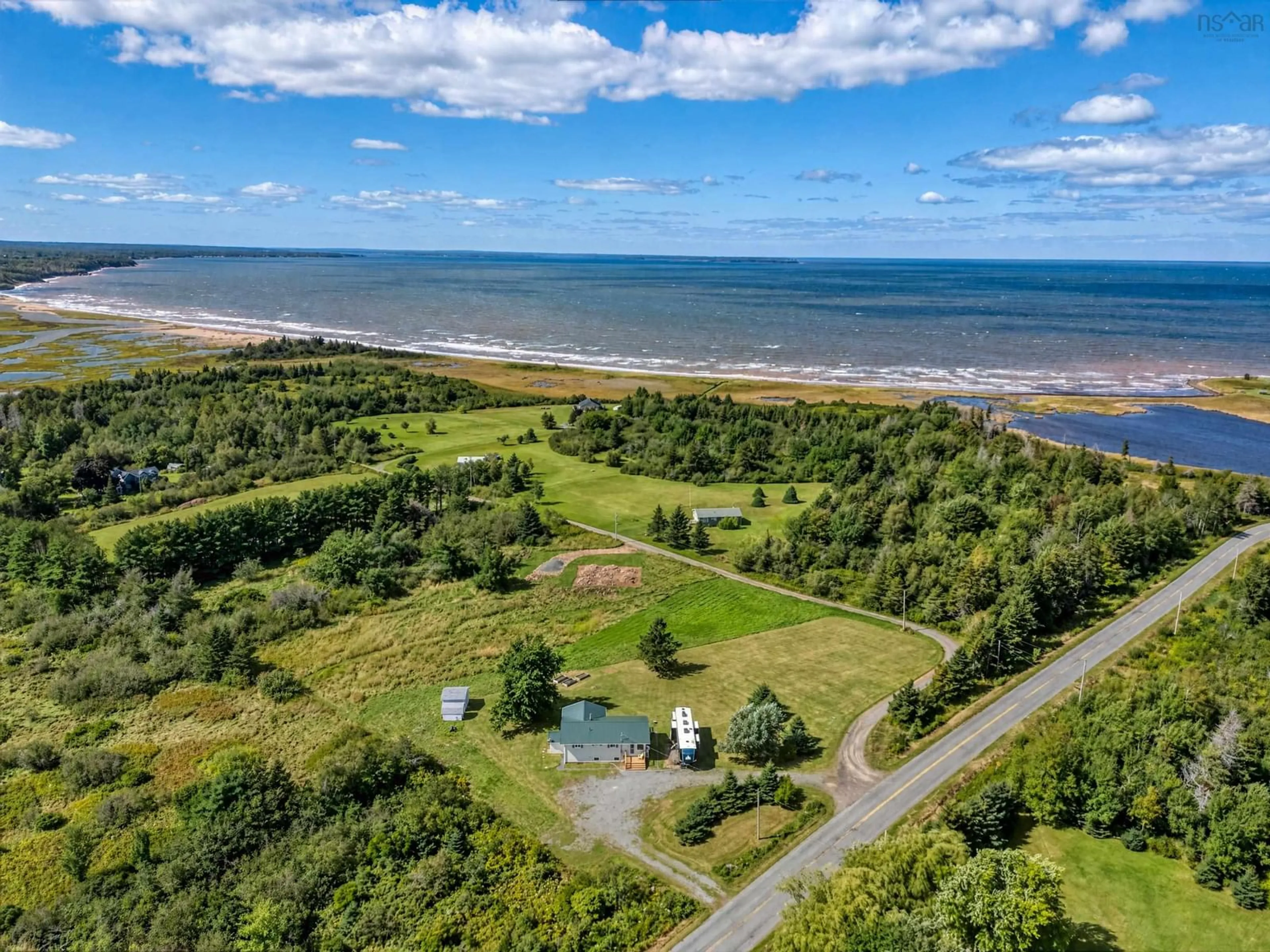 A pic from outside/outdoor area/front of a property/back of a property/a pic from drone, water/lake/river/ocean view for 539 Blue Sea Rd, Malagash Nova Scotia B0K 1E0