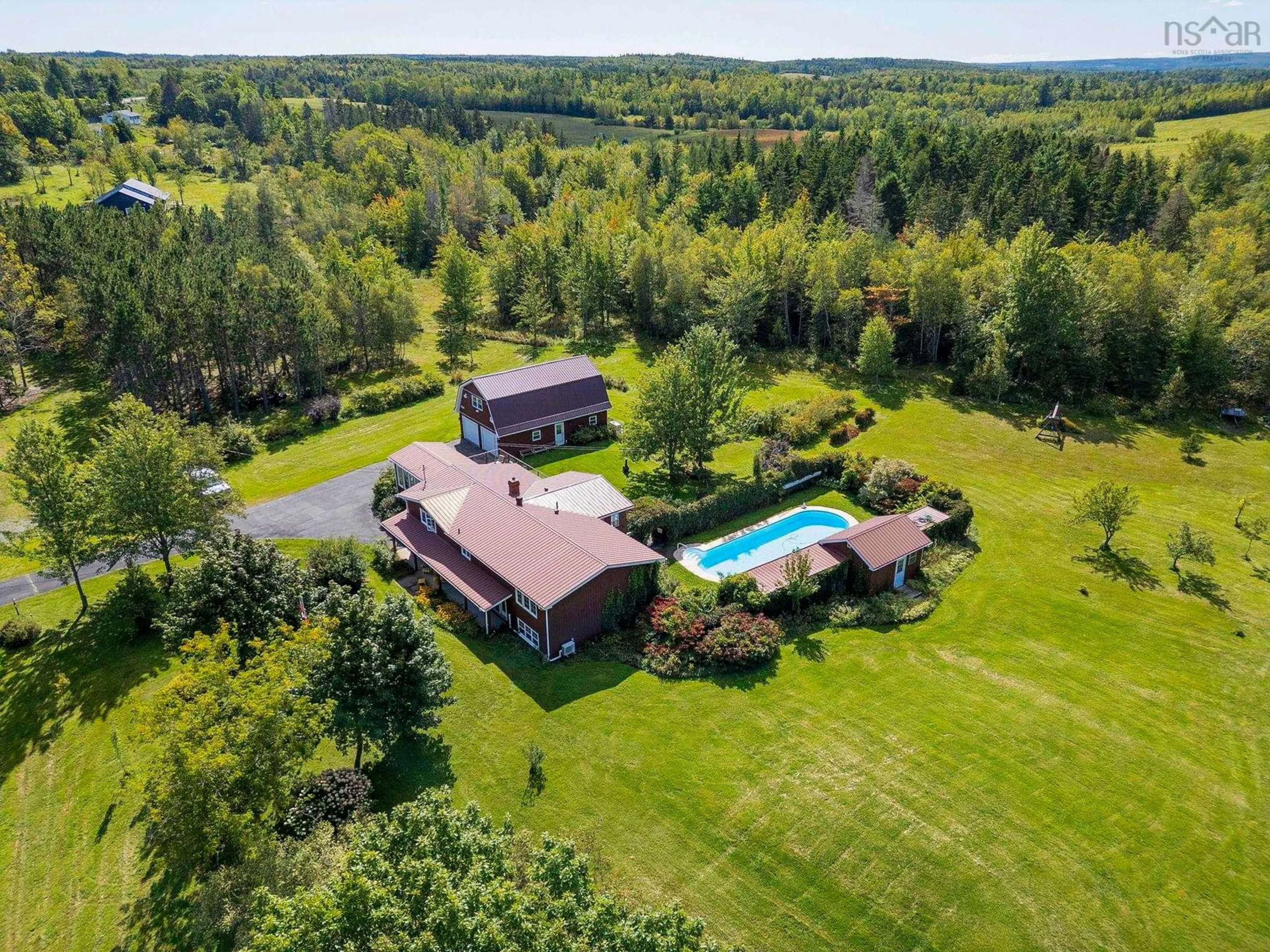 A pic from outside/outdoor area/front of a property/back of a property/a pic from drone, water/lake/river/ocean view for 143 Oliver Rd, Hazel Glen Nova Scotia B0K 2A0