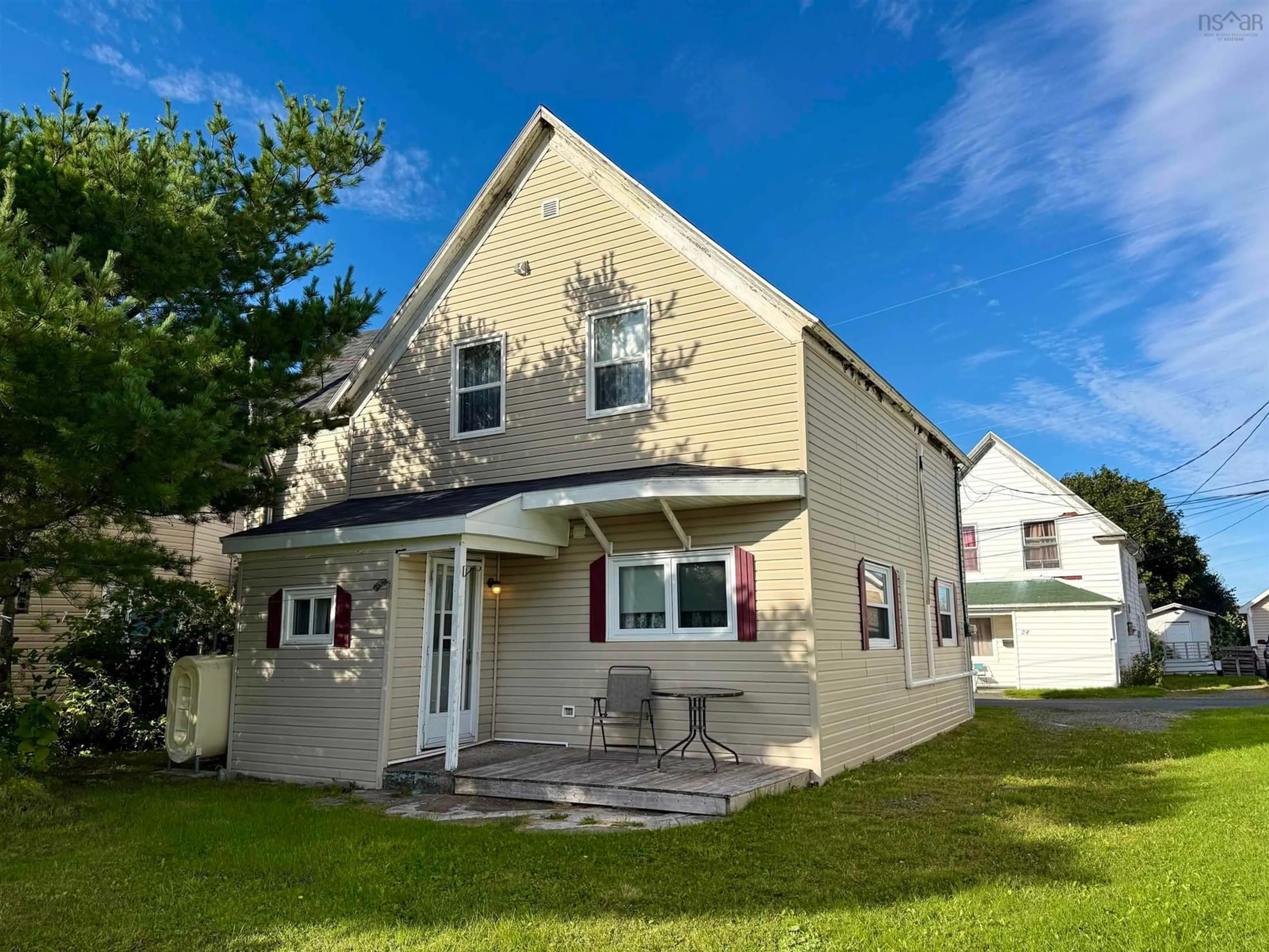 Home with vinyl exterior material, street for 25 Shepard Lane, Glace Bay Nova Scotia B1A 1Z9