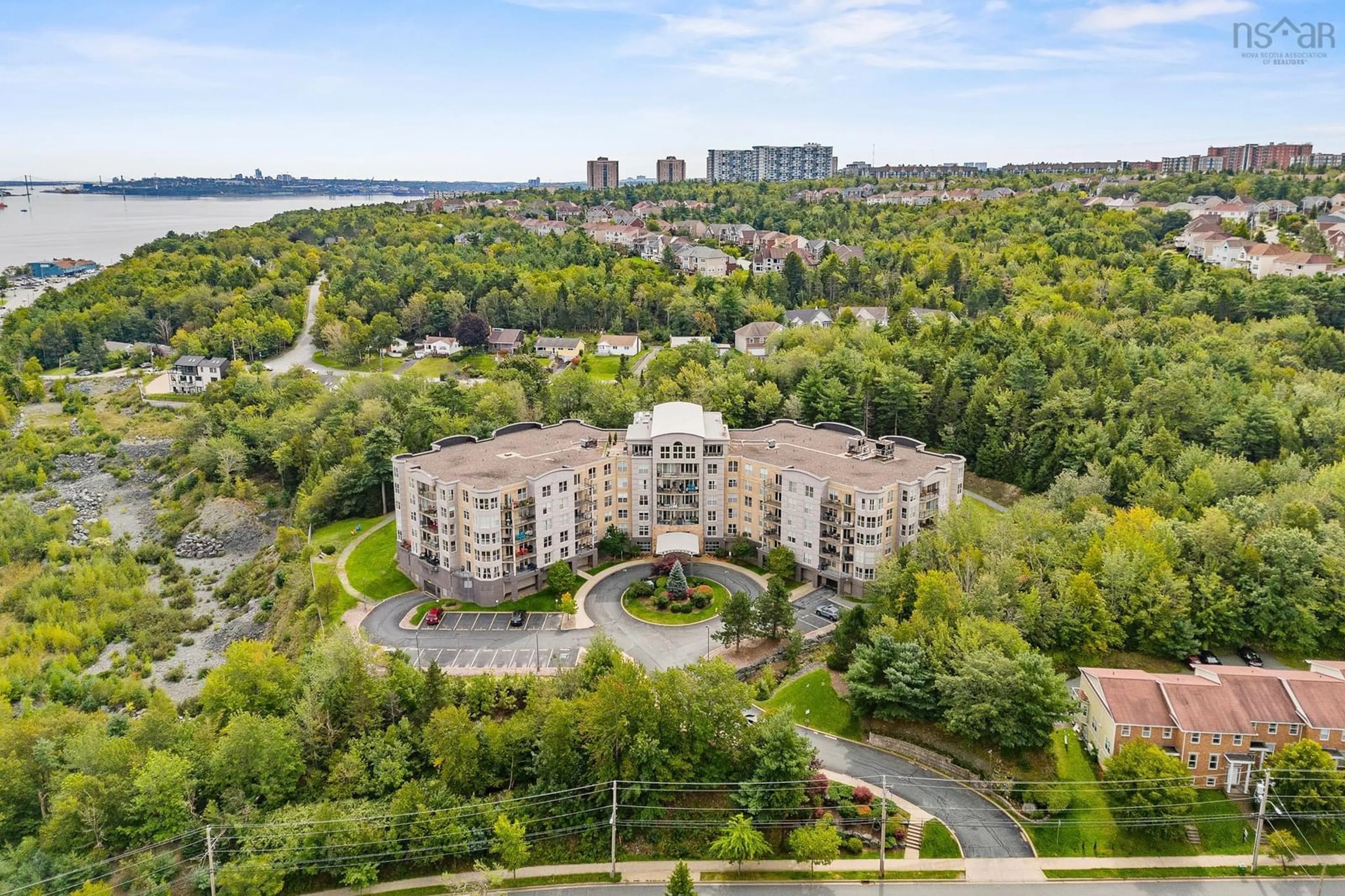 A pic from outside/outdoor area/front of a property/back of a property/a pic from drone, water/lake/river/ocean view for 36 Southgate Dr #507, Bedford Nova Scotia B4A 4M4