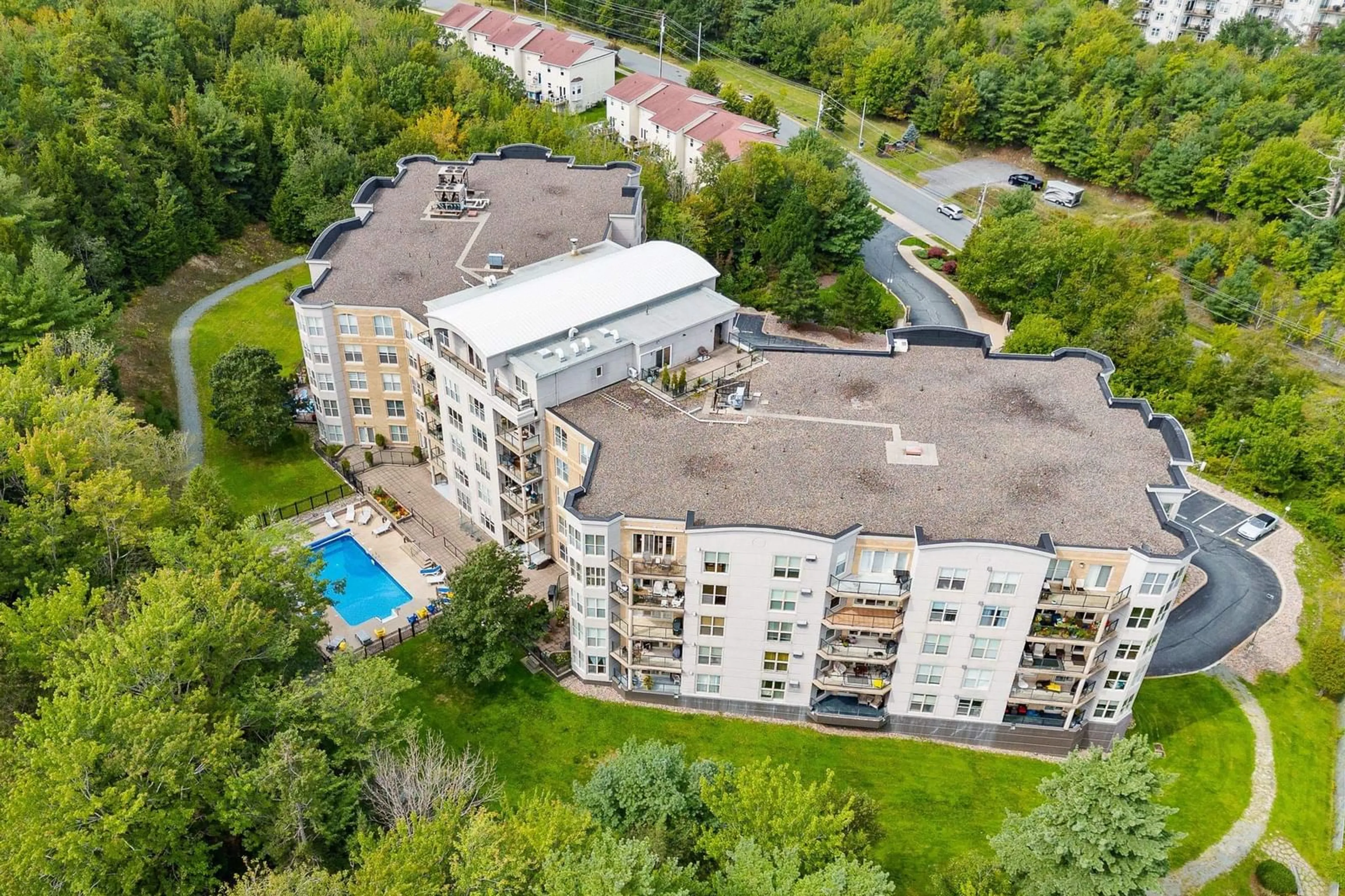 A pic from outside/outdoor area/front of a property/back of a property/a pic from drone, city buildings view from balcony for 36 Southgate Dr #507, Bedford Nova Scotia B4A 4M4