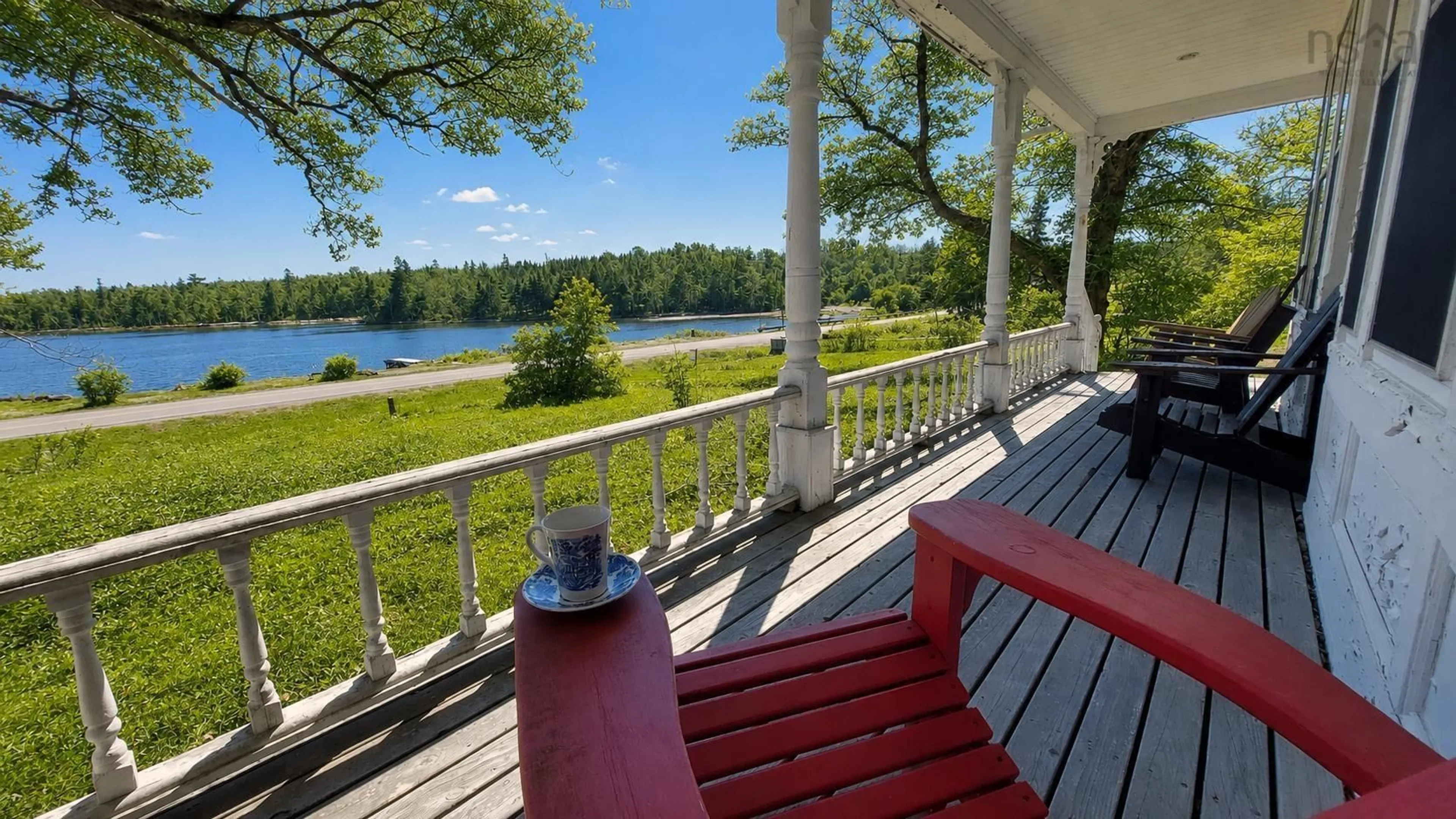 Patio, water/lake/river/ocean view for 2145 Marble Mountain Rd, West Bay Nova Scotia B0E 3K0