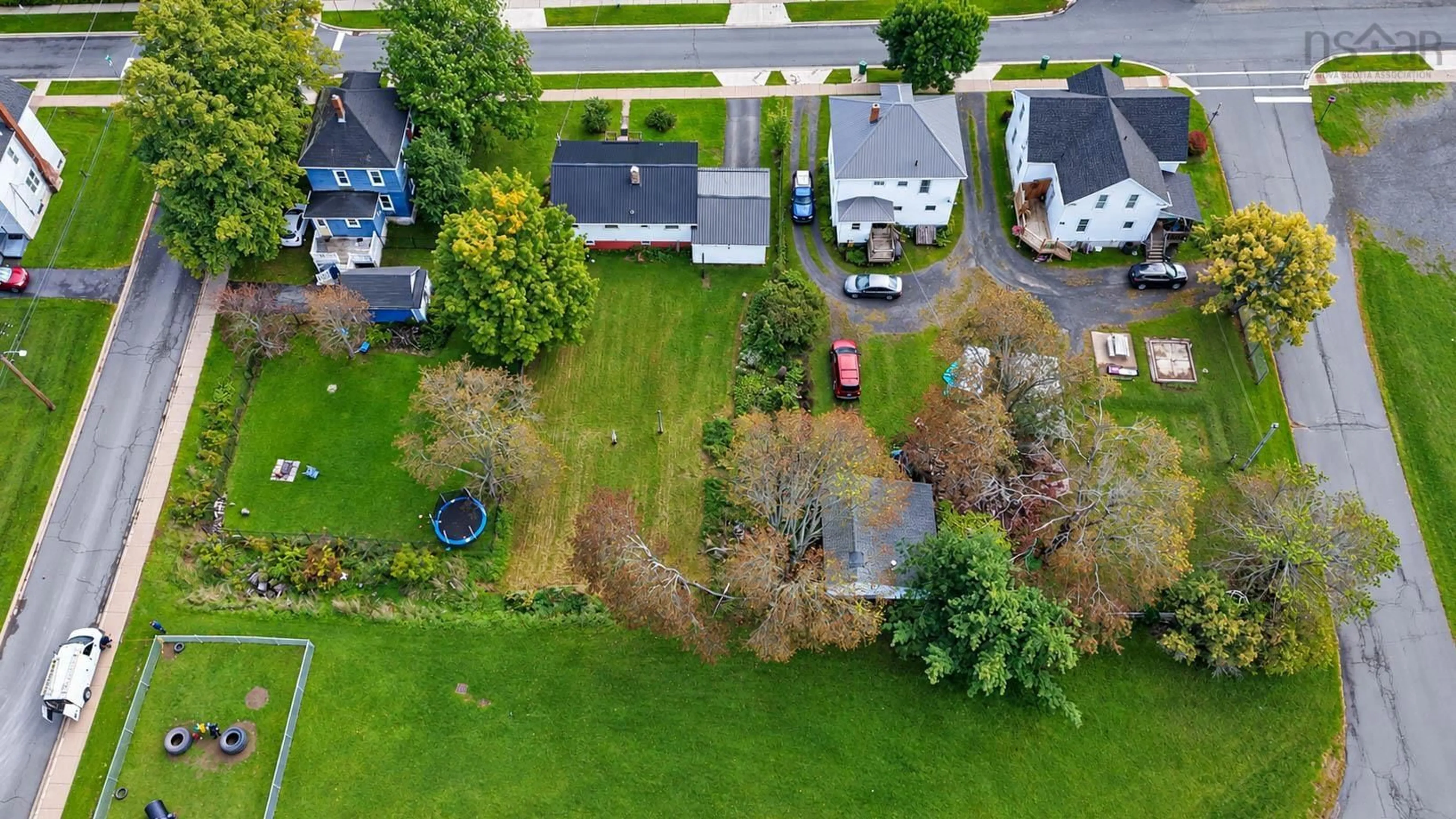 A pic from outside/outdoor area/front of a property/back of a property/a pic from drone, street for 110 Park St, Stellarton Nova Scotia B0K 1S0