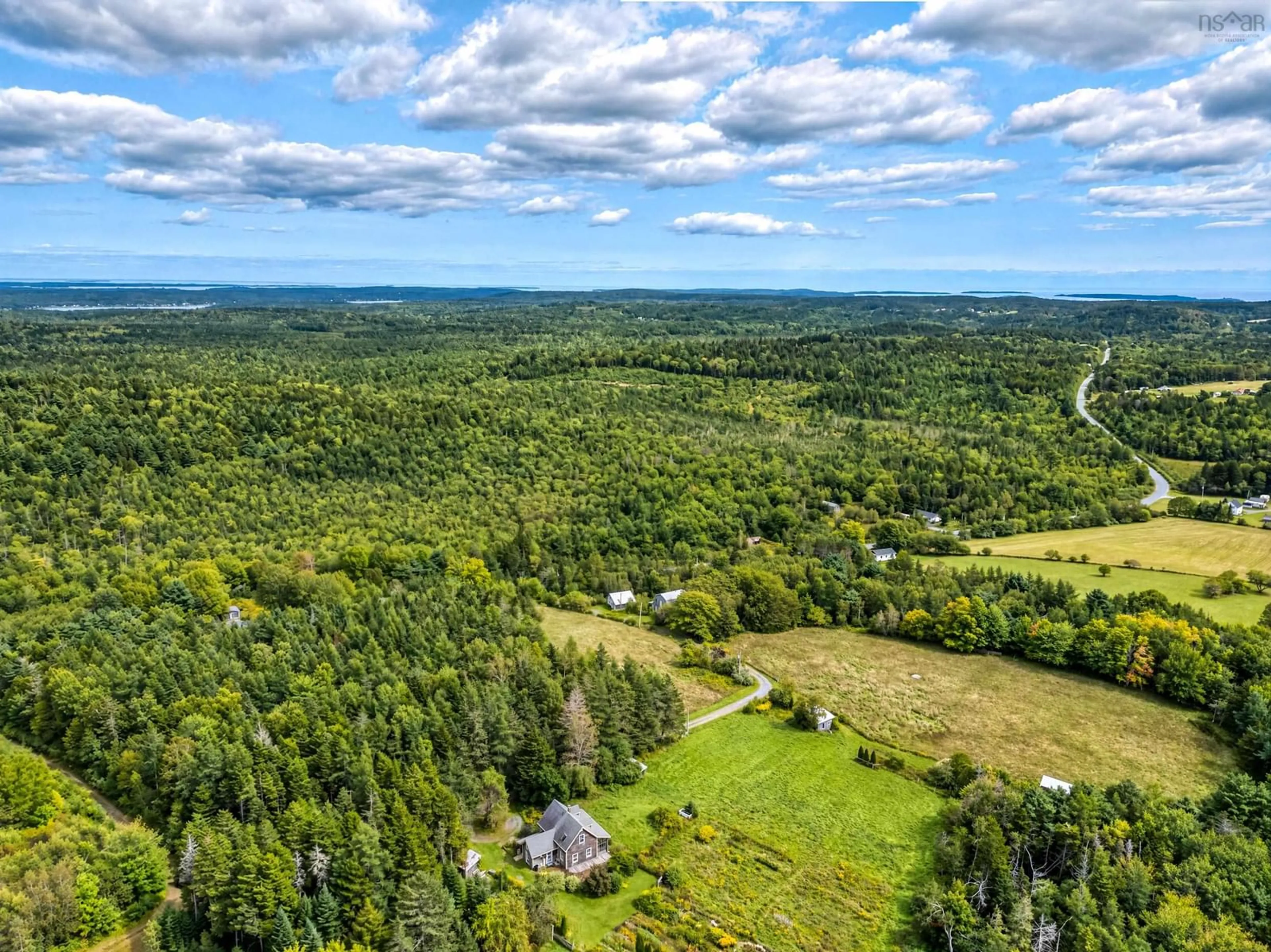 A pic from outside/outdoor area/front of a property/back of a property/a pic from drone, forest/trees view for 1690 New Cumberland Rd, Pleasantville Nova Scotia B0R 1G0