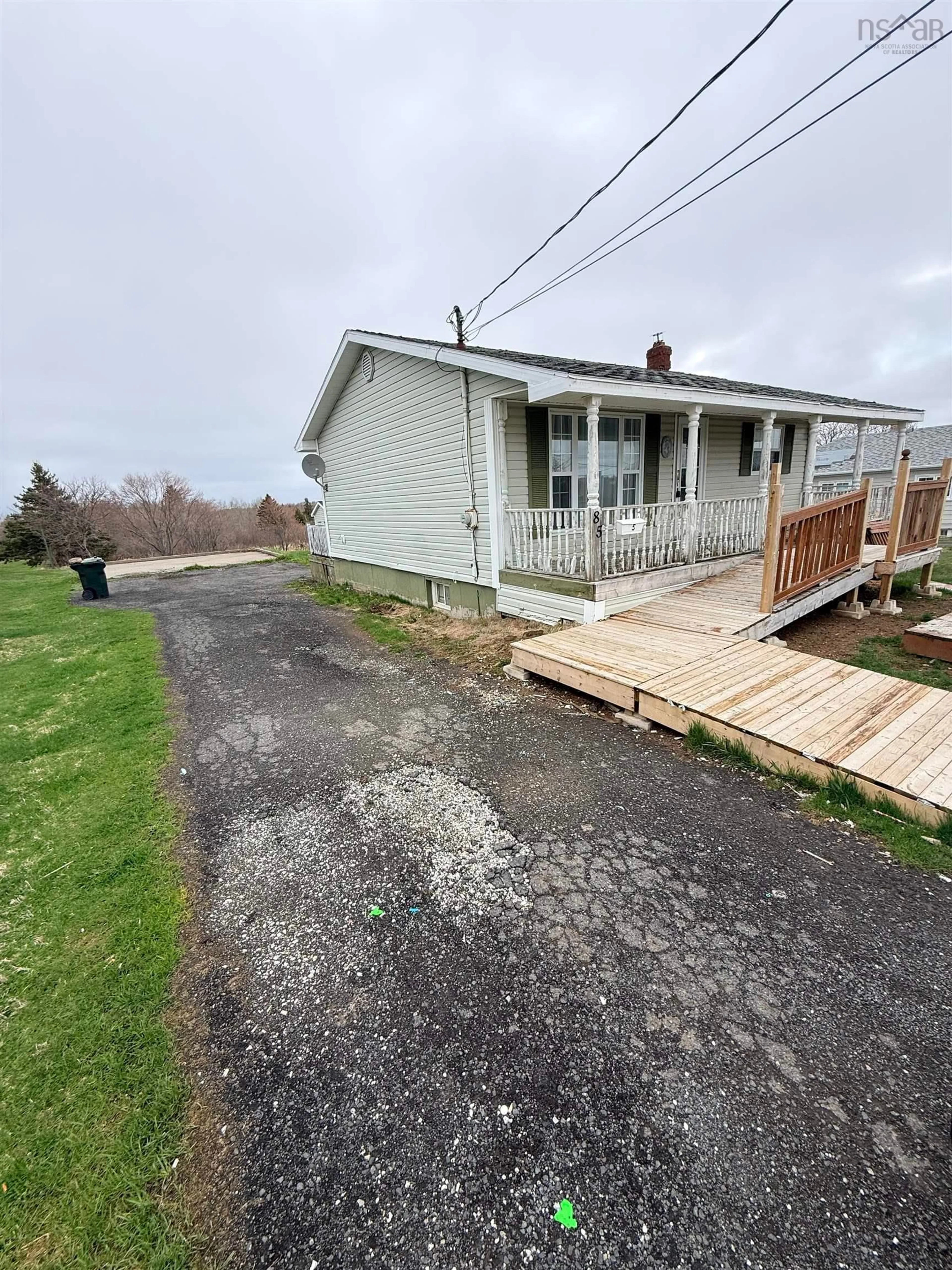 A pic from outside/outdoor area/front of a property/back of a property/a pic from drone, unknown for 85 Kaneville Road, New Victoria Nova Scotia B1H 5T2