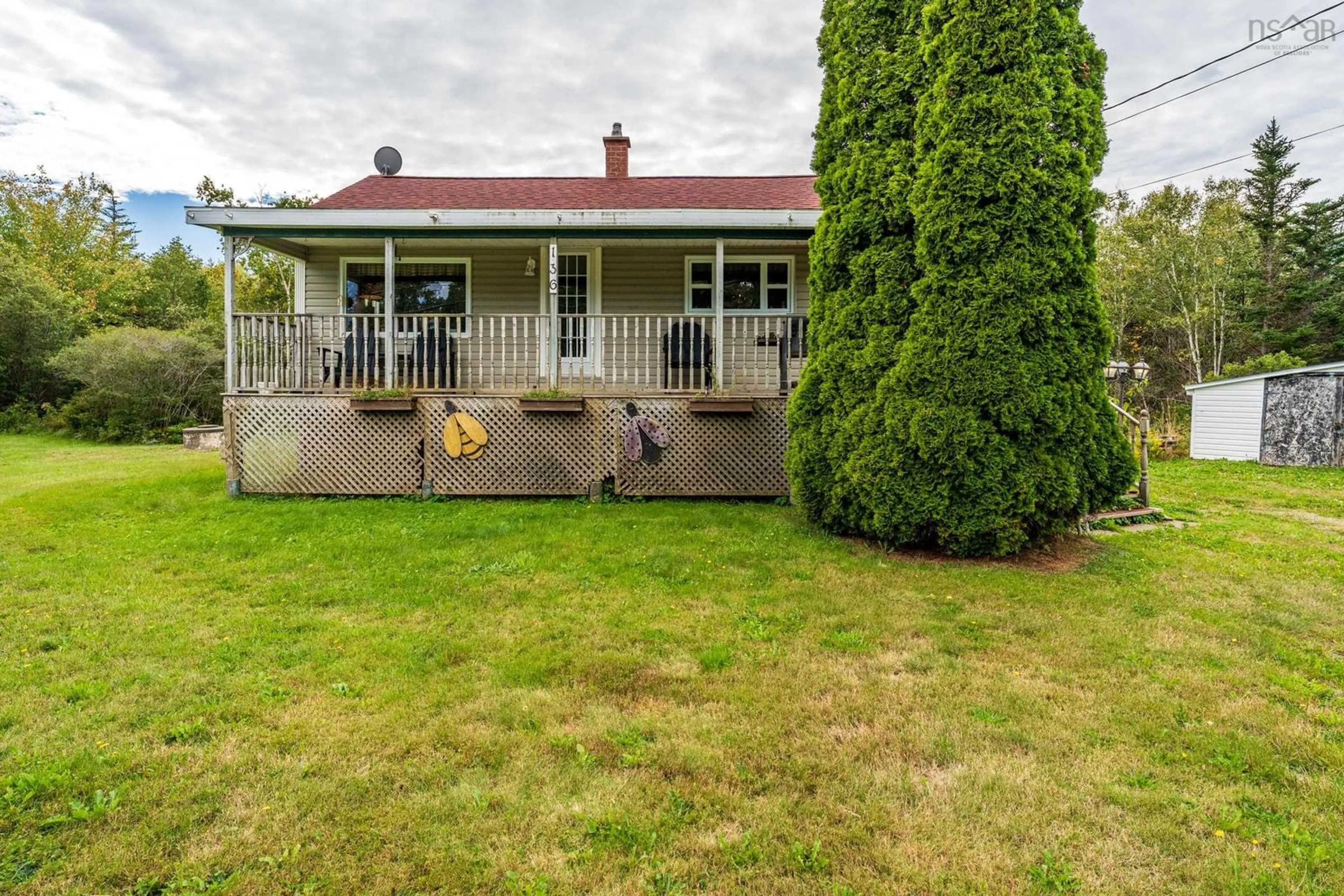 A pic from outside/outdoor area/front of a property/back of a property/a pic from drone, unknown for 136 French Rd, Plympton Nova Scotia B0W 2R0