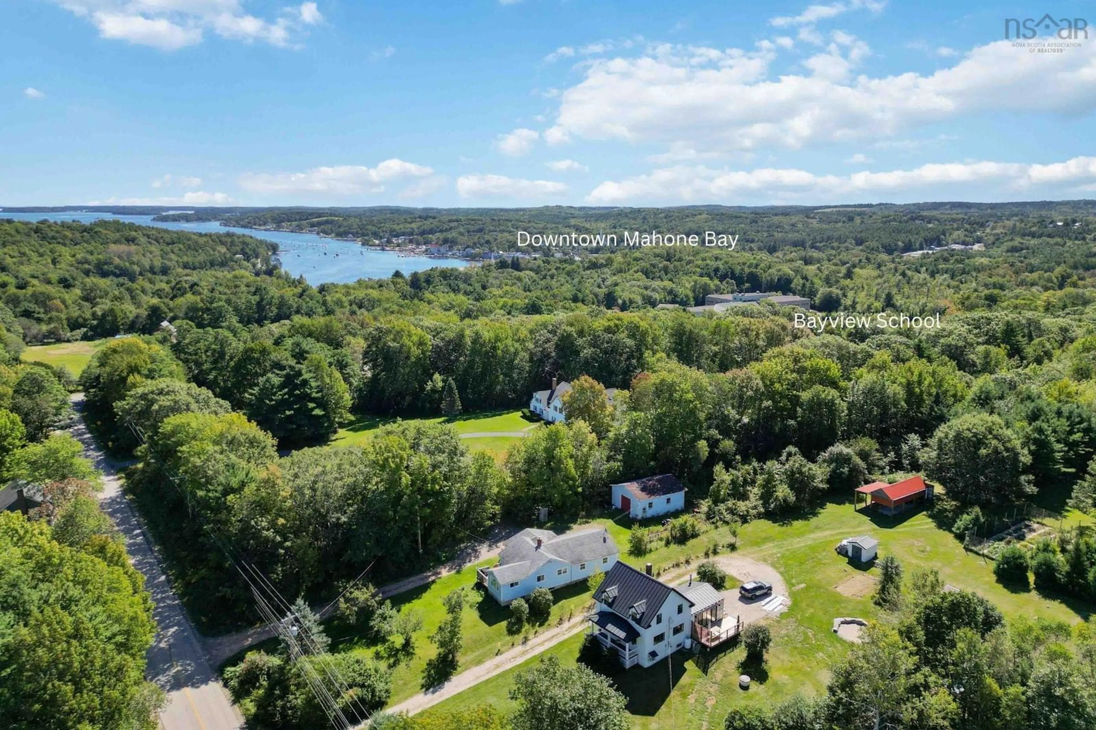 A pic from outside/outdoor area/front of a property/back of a property/a pic from drone, water/lake/river/ocean view for 159 Woodstock Rd, Clearland Nova Scotia B0J 2E0