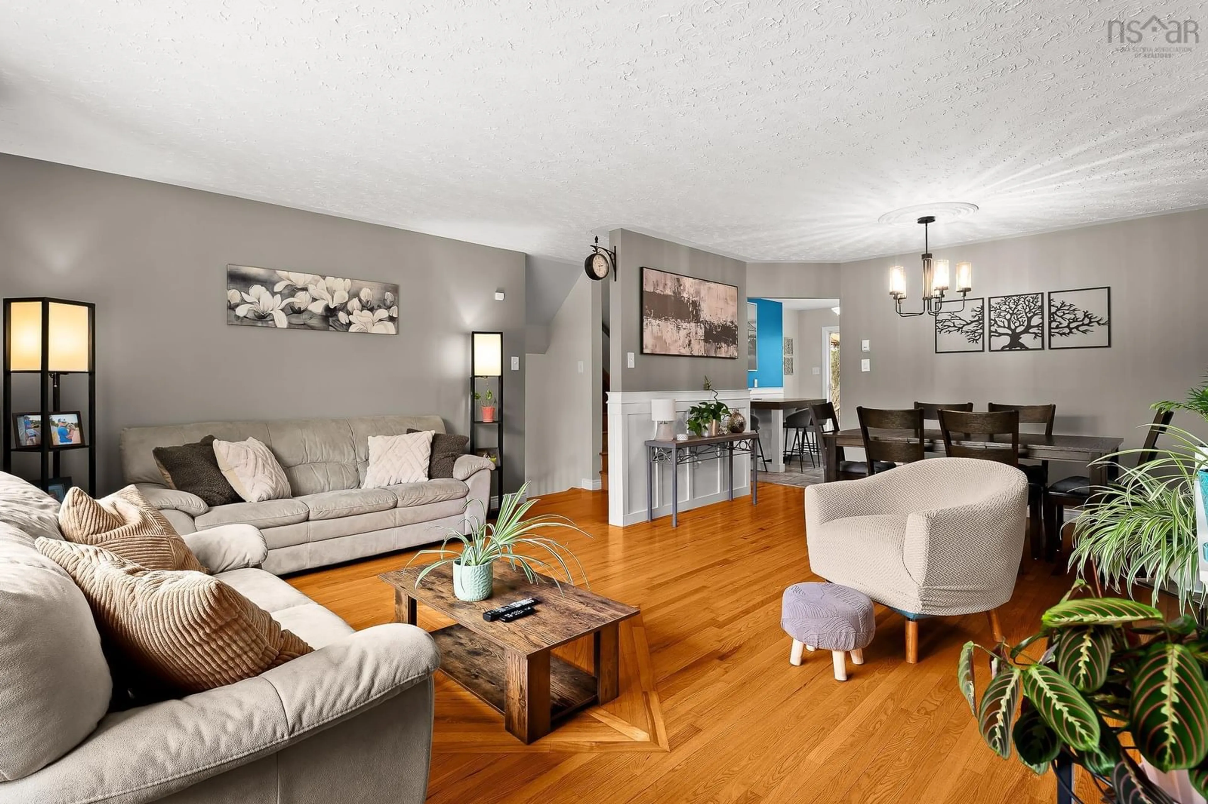 Living room with furniture, wood/laminate floor for 2 Joan Eleanor Drive, Dartmouth Nova Scotia B2W 5Z9
