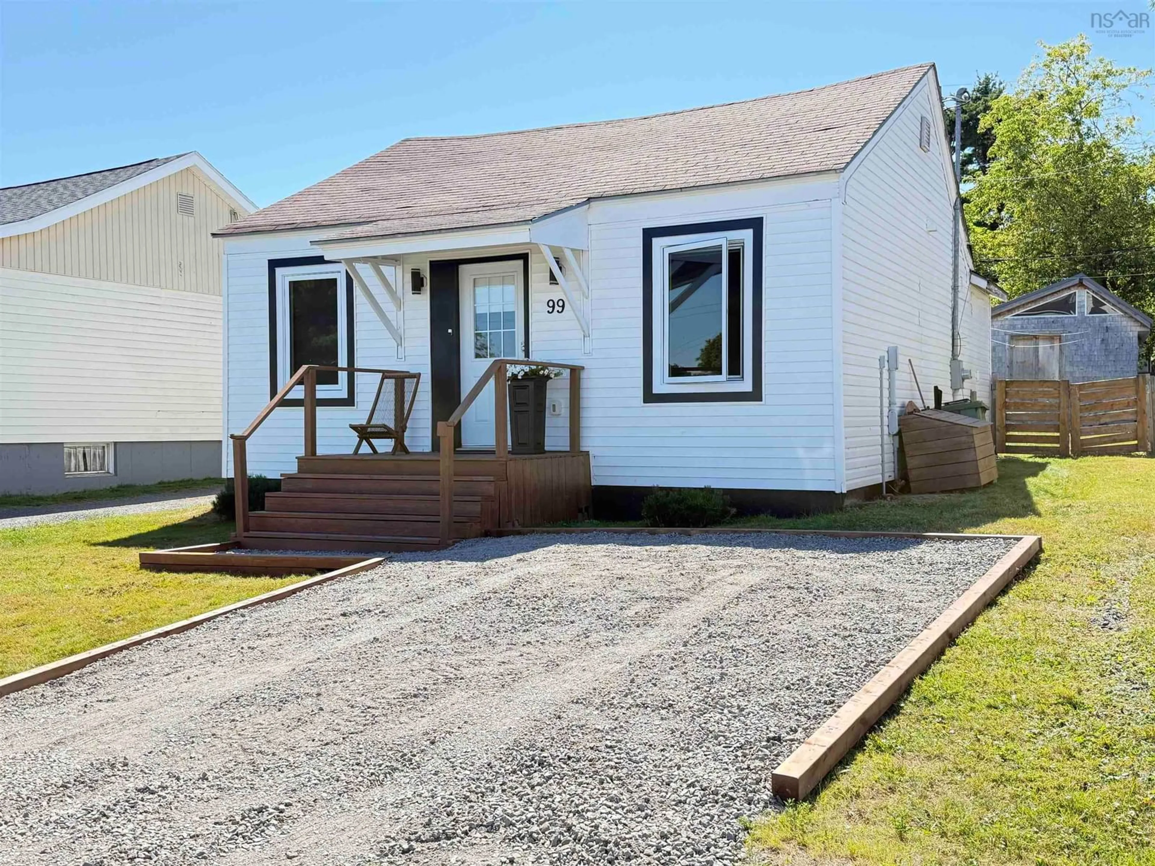 Home with vinyl exterior material, street for 99 Cedar Street, Pictou Nova Scotia B0K 1H0