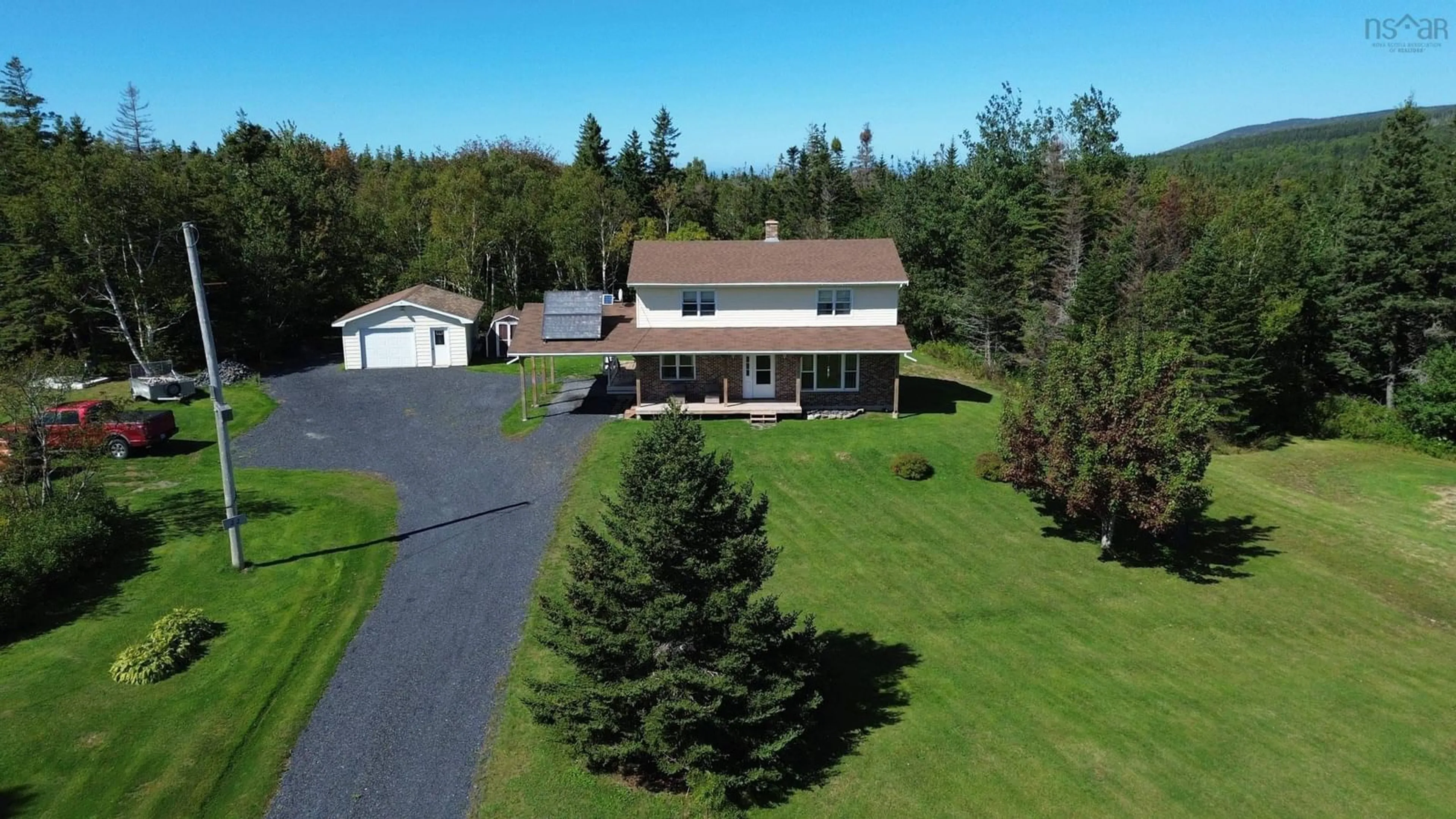 A pic from outside/outdoor area/front of a property/back of a property/a pic from drone, unknown for 22 Annie Troy Lane, Troy Nova Scotia B9A 3R4