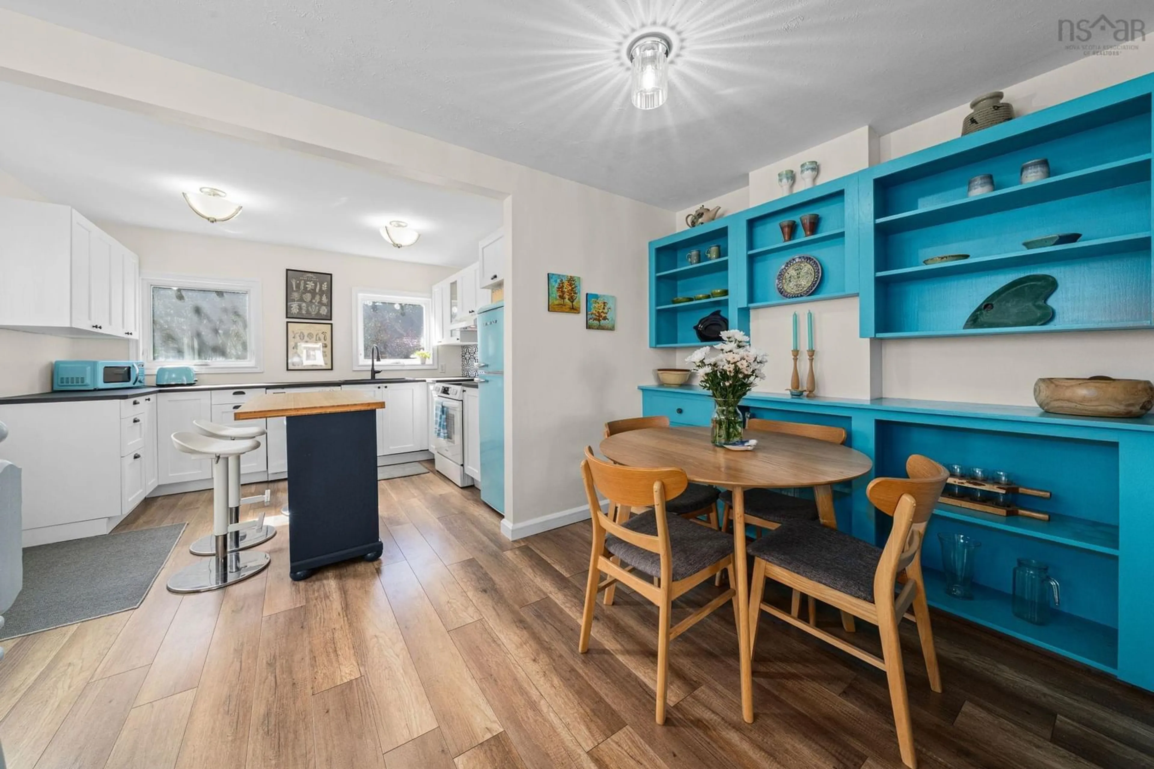 Open concept kitchen, wood/laminate floor for 3208 Glendale Rd, Halifax Nova Scotia B3L 3S3