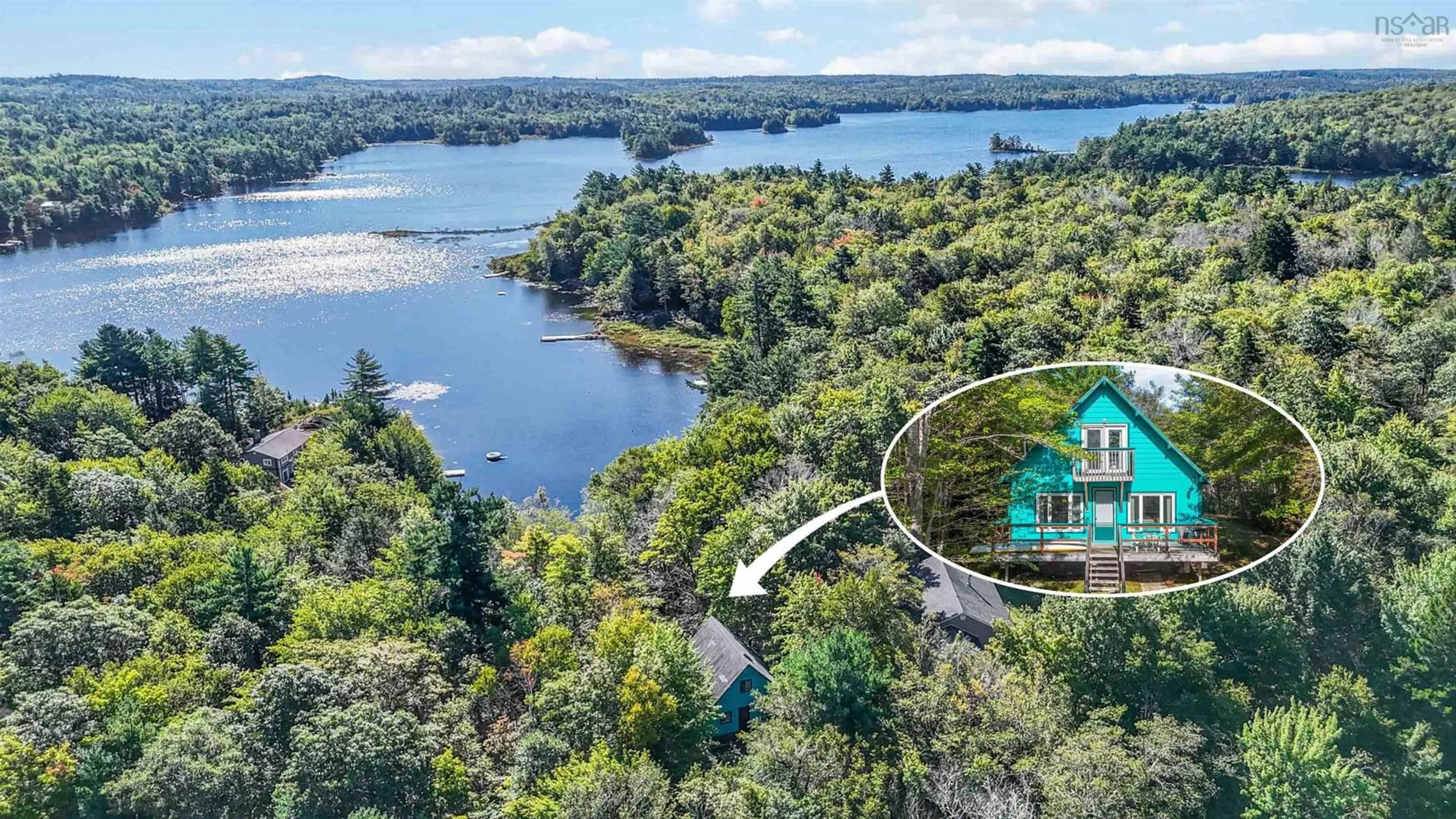 A pic from outside/outdoor area/front of a property/back of a property/a pic from drone, water/lake/river/ocean view for 840 Narrows Rd, Labelle Nova Scotia B4V 8V1