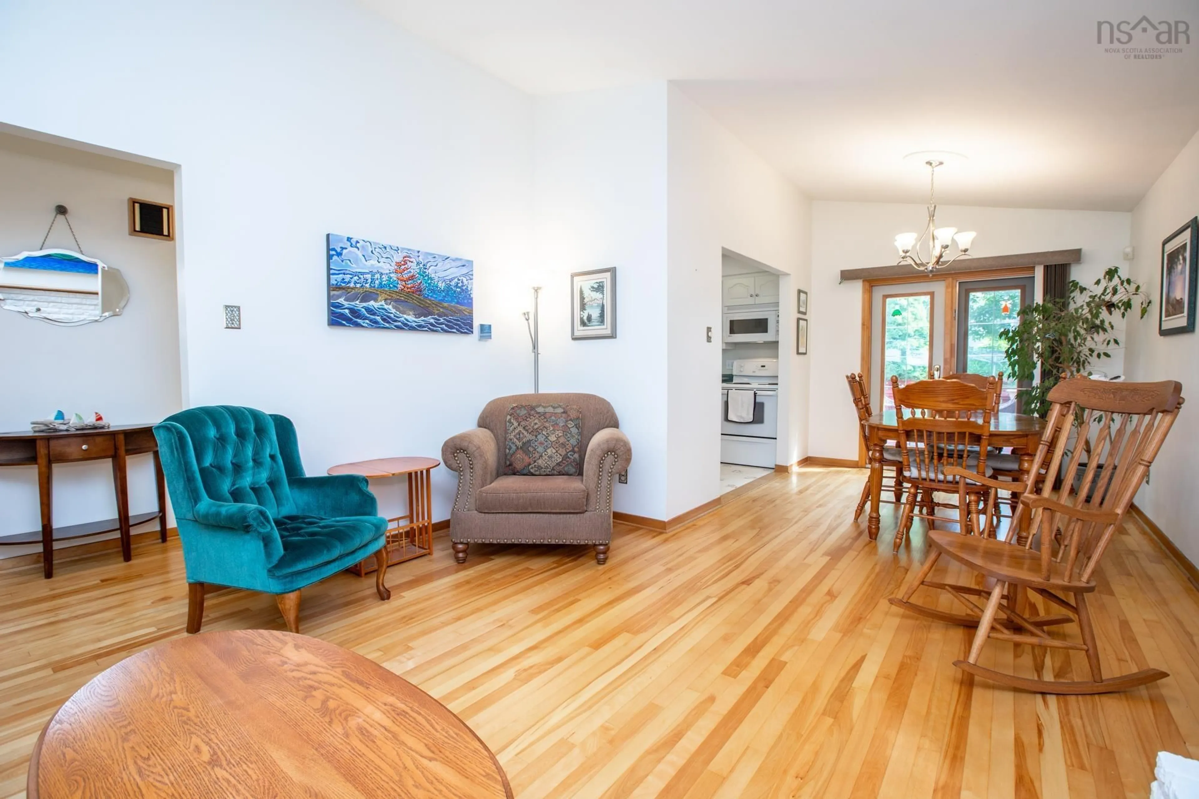 Living room with furniture, wood/laminate floor for 1 Tummell Dr, Dartmouth Nova Scotia B2X 2A7